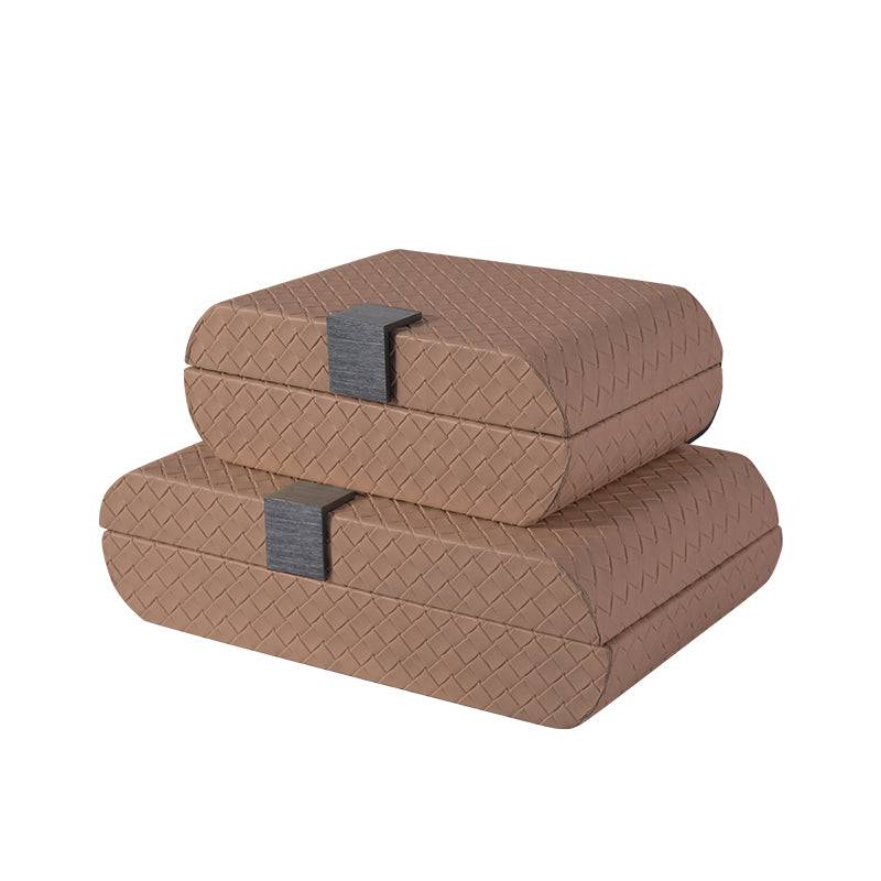 Light Brown Textile Texture Decorative Box - A Fb-Pg2105A -  Decorative Boxes | صندوق ديكور نسيج بني فاتح - ebarza Furniture UAE | Shop Modern Furniture in Abu Dhabi & Dubai - مفروشات ايبازرا في الامارات | تسوق اثاث عصري وديكورات مميزة في دبي وابوظبي