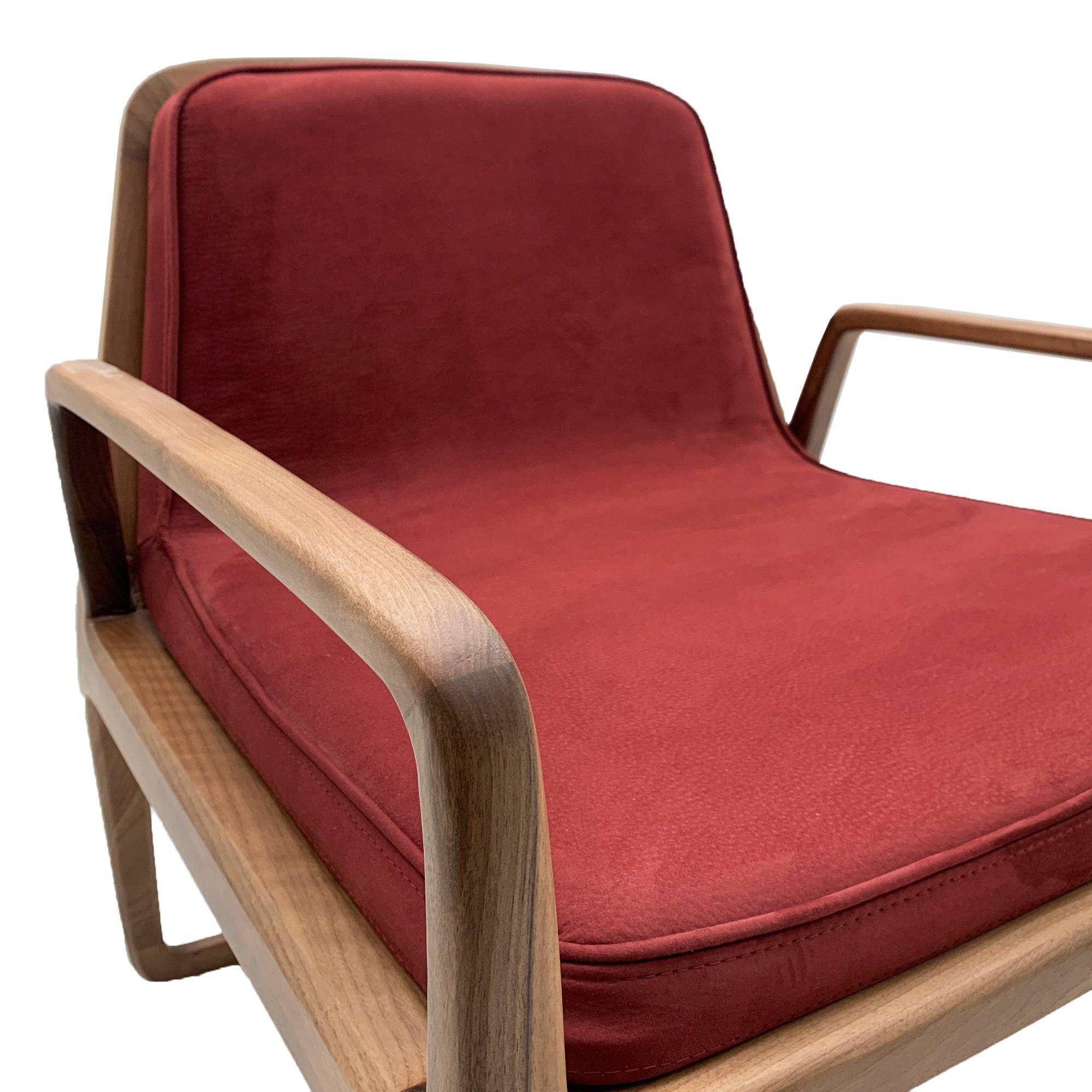 Loft Solid Wood Lounge Chair Loft-Red -  Lounge Chairs | كرسي صالة من الخشب الصلب من لوفت - ebarza Furniture UAE | Shop Modern Furniture in Abu Dhabi & Dubai - مفروشات ايبازرا في الامارات | تسوق اثاث عصري وديكورات مميزة في دبي وابوظبي