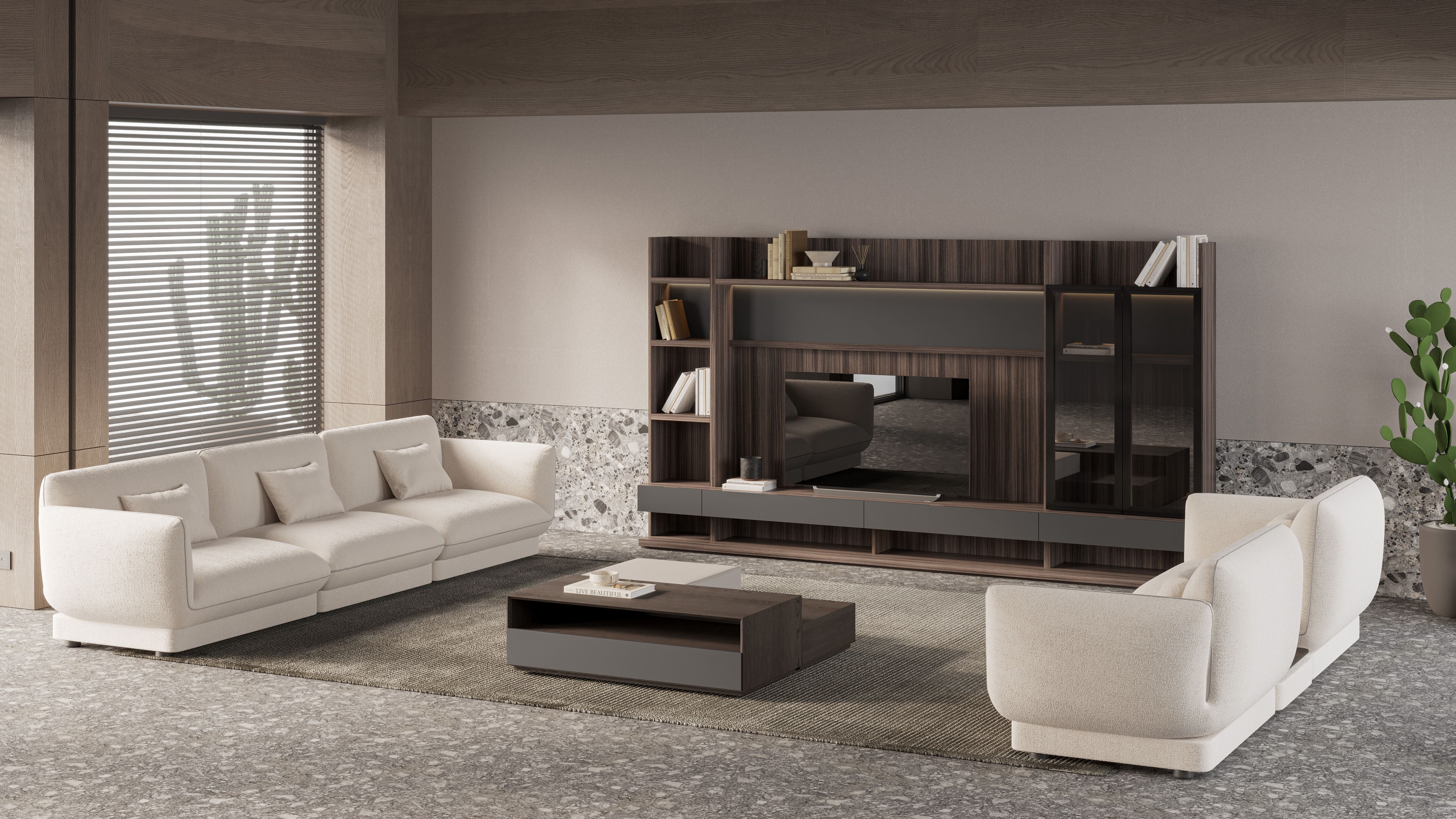 Loretta Single Module With Coffee Table YOLRTA-SMNAX -  Sofas - ebarza Furniture UAE | Shop Modern Furniture in Abu Dhabi & Dubai - مفروشات ايبازرا في الامارات | تسوق اثاث عصري وديكورات مميزة في دبي وابوظبي