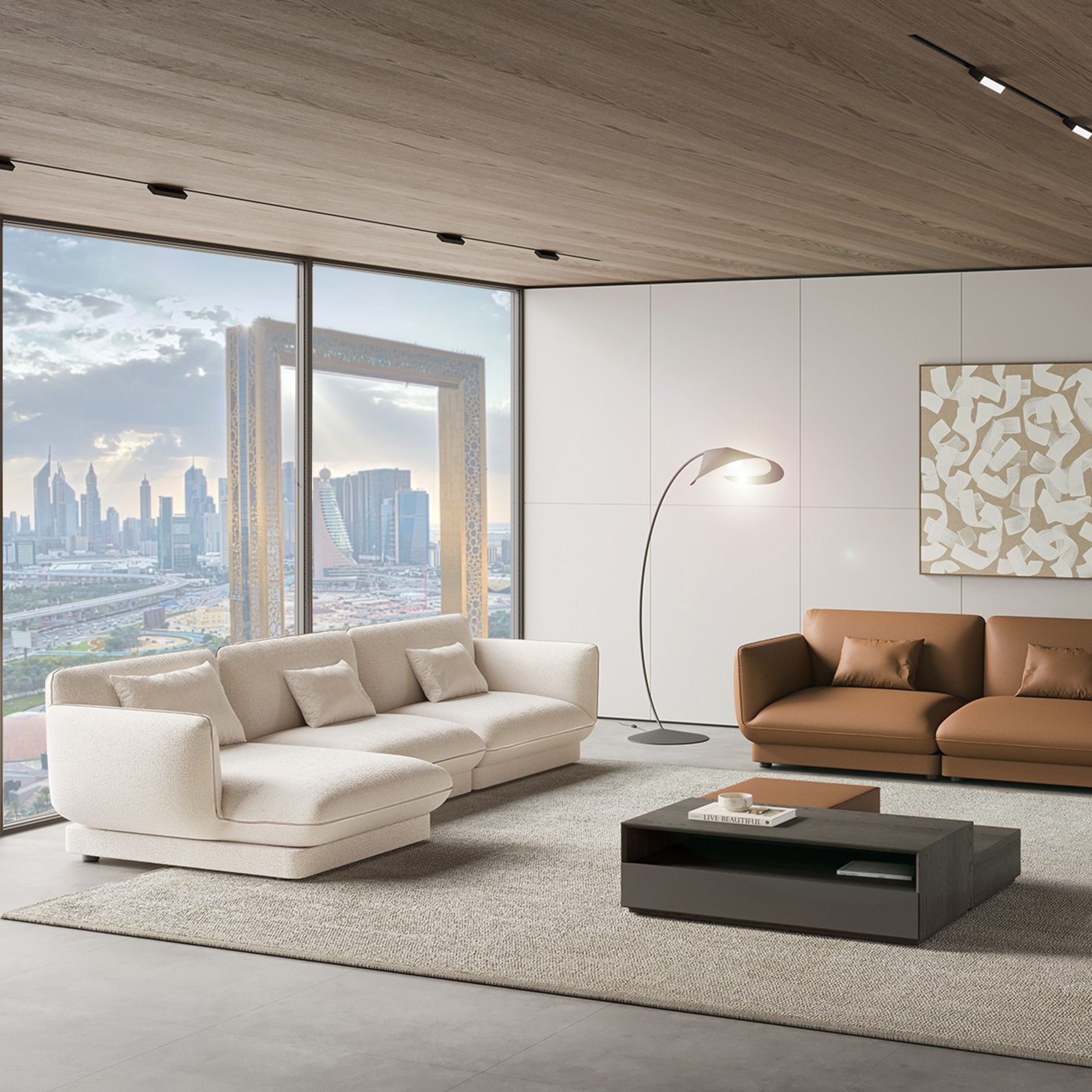 Loretta Single Module without Arm for Lortetta Sofa YOLRTA-SMNA-Beige -  Sofas - ebarza Furniture UAE | Shop Modern Furniture in Abu Dhabi & Dubai - مفروشات ايبازرا في الامارات | تسوق اثاث عصري وديكورات مميزة في دبي وابوظبي