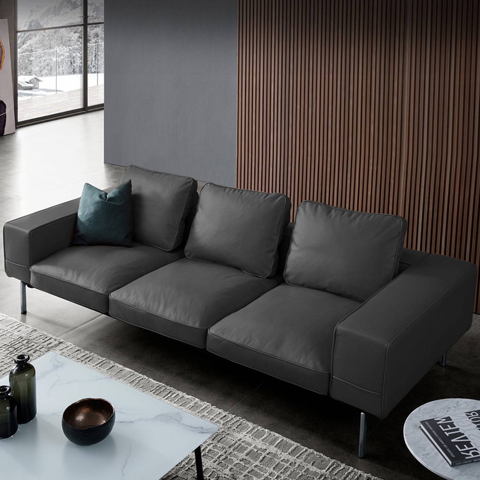 Lorraine Classic Sofa Sf019-3-Darkgrey -  Sofas | أريكة لورين كلاسيك - ebarza Furniture UAE | Shop Modern Furniture in Abu Dhabi & Dubai - مفروشات ايبازرا في الامارات | تسوق اثاث عصري وديكورات مميزة في دبي وابوظبي