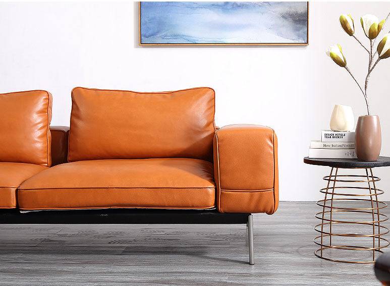 Lorraine Classic Sofa Sf019-3 / SF19-3 - Orange -  Sofas - ebarza Furniture UAE | Shop Modern Furniture in Abu Dhabi & Dubai - مفروشات ايبازرا في الامارات | تسوق اثاث عصري وديكورات مميزة في دبي وابوظبي