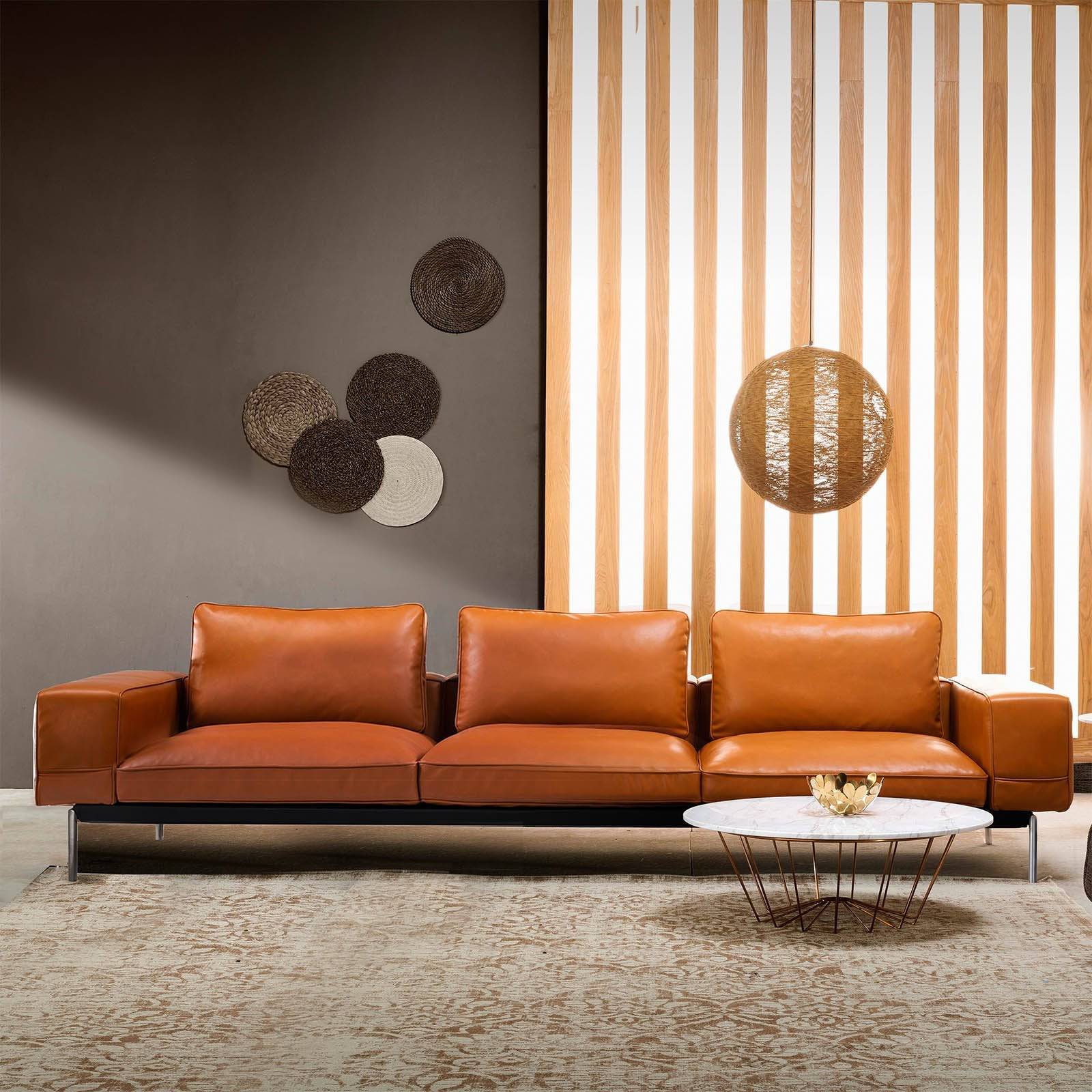 Lorraine Classic Sofa Sf019-3 / SF19-3 - Orange -  Sofas - ebarza Furniture UAE | Shop Modern Furniture in Abu Dhabi & Dubai - مفروشات ايبازرا في الامارات | تسوق اثاث عصري وديكورات مميزة في دبي وابوظبي