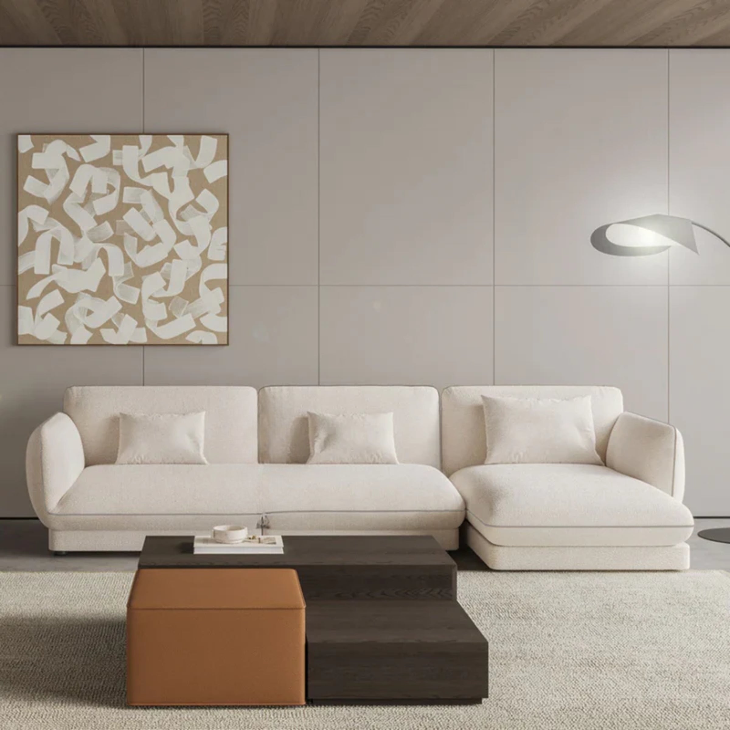 Lorreta L Shaped Sofa YOLRTA-1 -  Sofas - ebarza Furniture UAE | Shop Modern Furniture in Abu Dhabi & Dubai - مفروشات ايبازرا في الامارات | تسوق اثاث عصري وديكورات مميزة في دبي وابوظبي