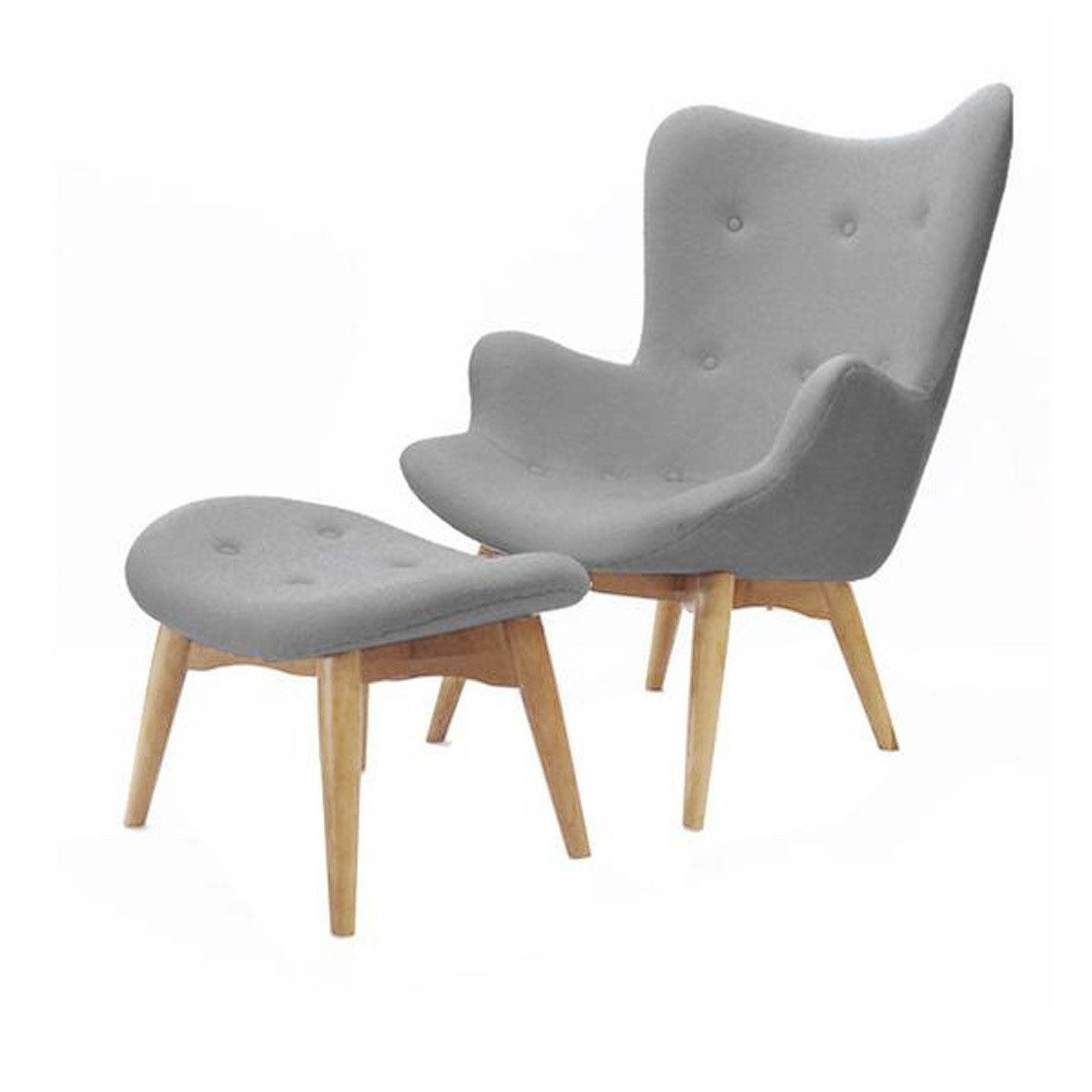 Lounge Chair And Ottoman Bp8125-G -  Lounge Chairs - ebarza Furniture UAE | Shop Modern Furniture in Abu Dhabi & Dubai - مفروشات ايبازرا في الامارات | تسوق اثاث عصري وديكورات مميزة في دبي وابوظبي