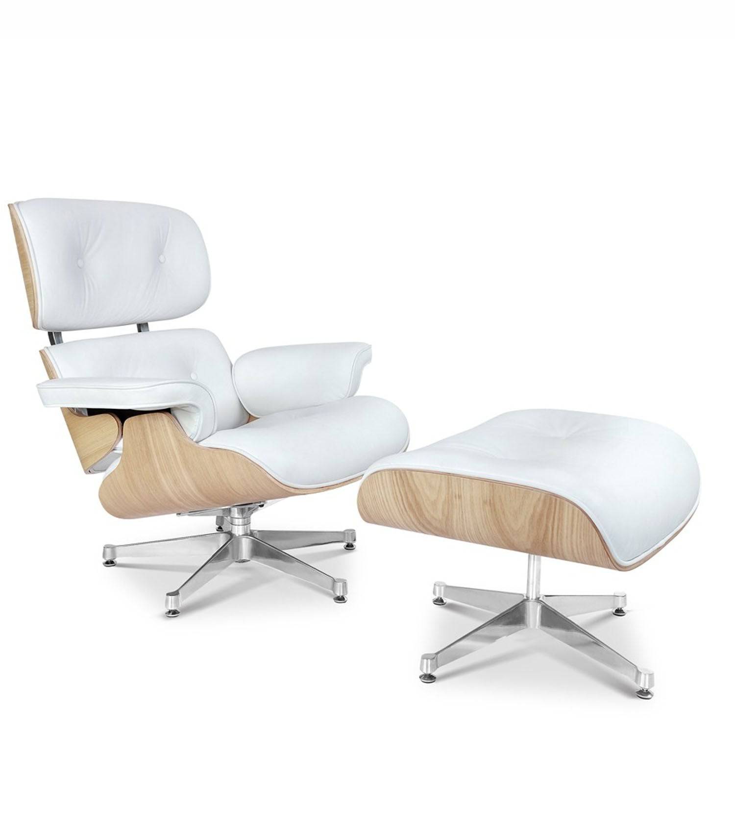 Lounge Chair And Ottoman Tall WHITE-N Bp8026-Tnw -  Lounge Chairs | كرسي صالة مع مسند قدم - ebarza Furniture UAE | Shop Modern Furniture in Abu Dhabi & Dubai - مفروشات ايبازرا في الامارات | تسوق اثاث عصري وديكورات مميزة في دبي وابوظبي