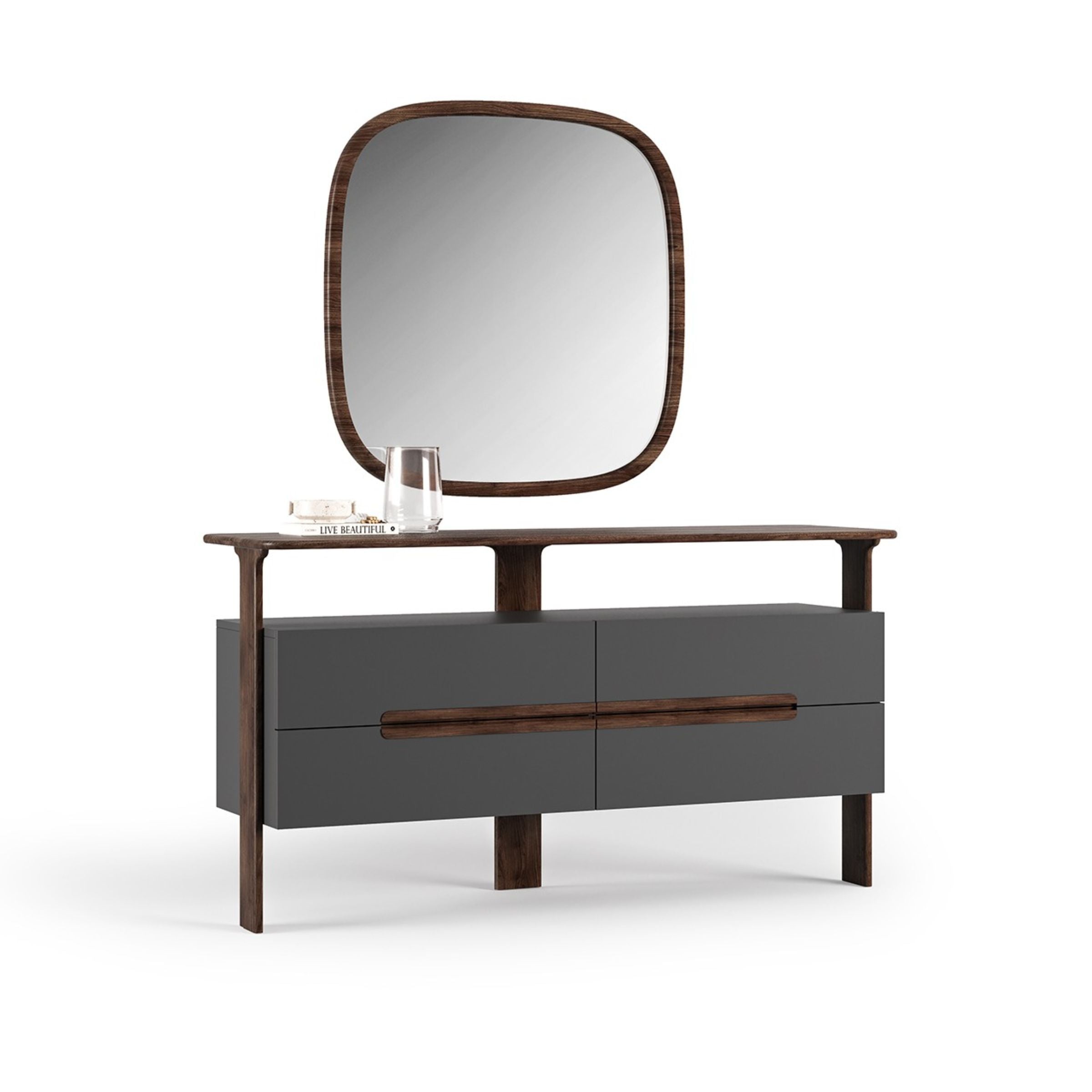 As Is - Lova Dresser & Mirror YOLVA-DM -  DISPLAY ITEM - ebarza Furniture UAE | Shop Modern Furniture in Abu Dhabi & Dubai - مفروشات ايبازرا في الامارات | تسوق اثاث عصري وديكورات مميزة في دبي وابوظبي