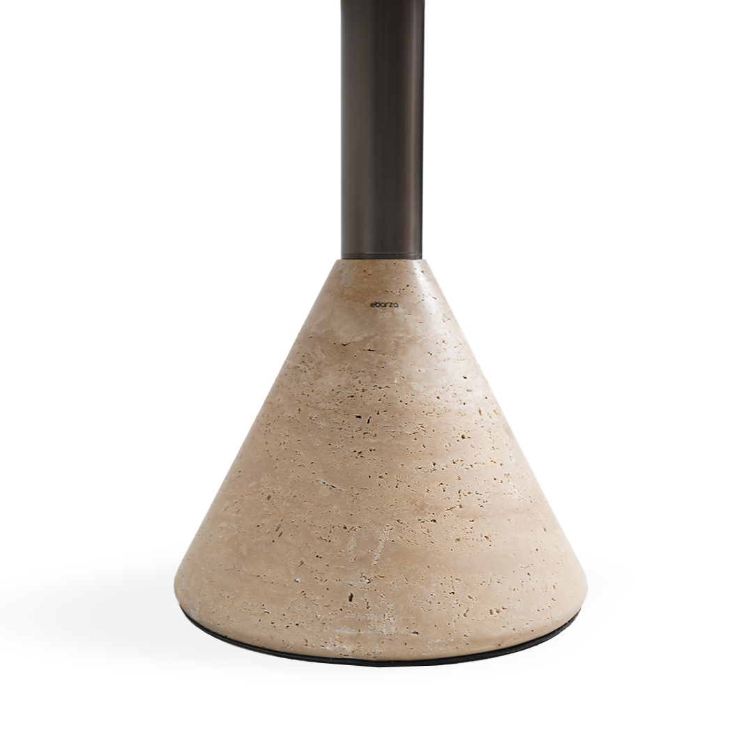 Pre-order 65 Days Delivery Madridl Travertine Marble Dining Table ST8644-70A-Gun black -  Side Tables - ebarza Furniture UAE | Shop Modern Furniture in Abu Dhabi & Dubai - مفروشات ايبازرا في الامارات | تسوق اثاث عصري وديكورات مميزة في دبي وابوظبي