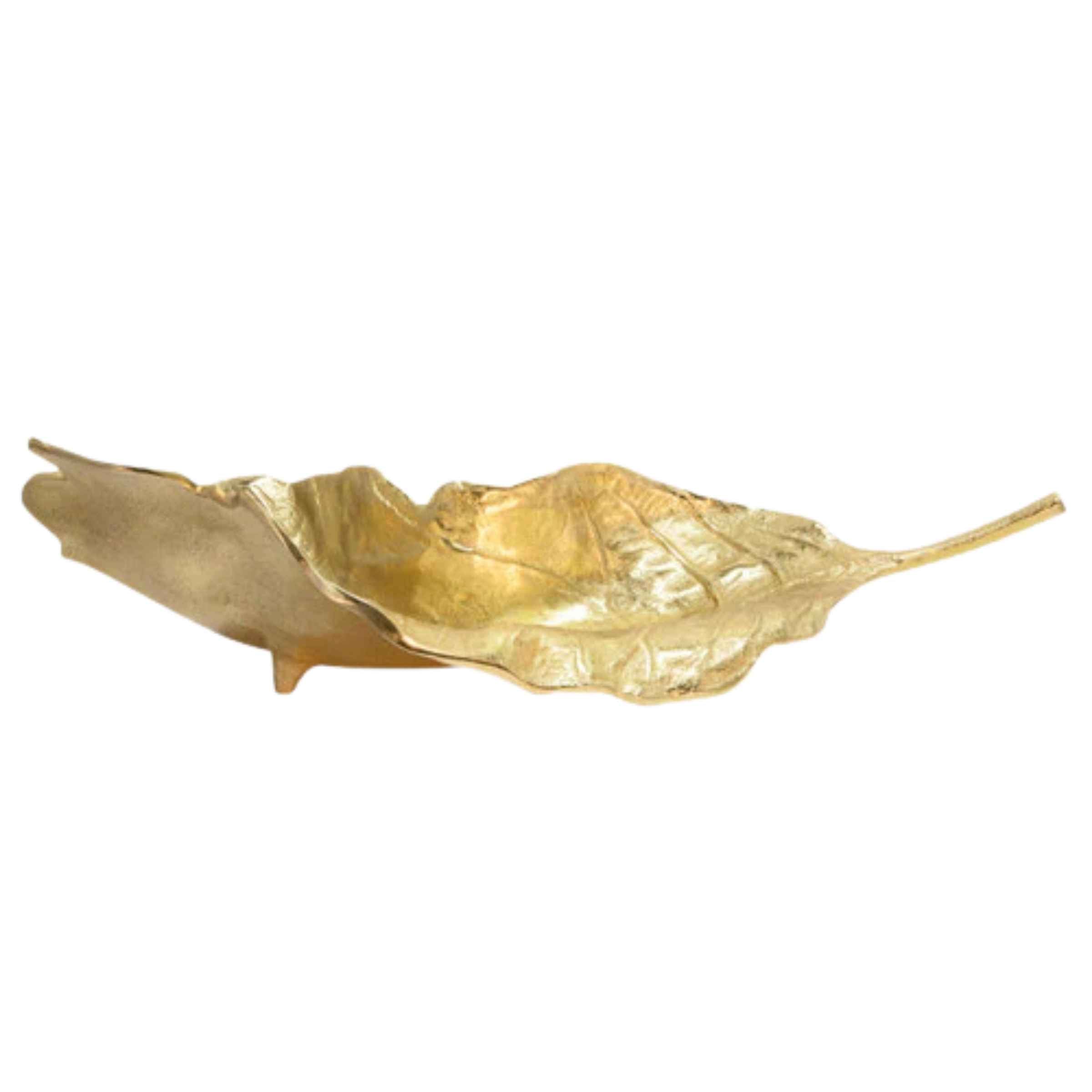 Metal Leaf Platter - Gold 15606-01 -  Plates | طبق ورق معدني - ذهبي - ebarza Furniture UAE | Shop Modern Furniture in Abu Dhabi & Dubai - مفروشات ايبازرا في الامارات | تسوق اثاث عصري وديكورات مميزة في دبي وابوظبي