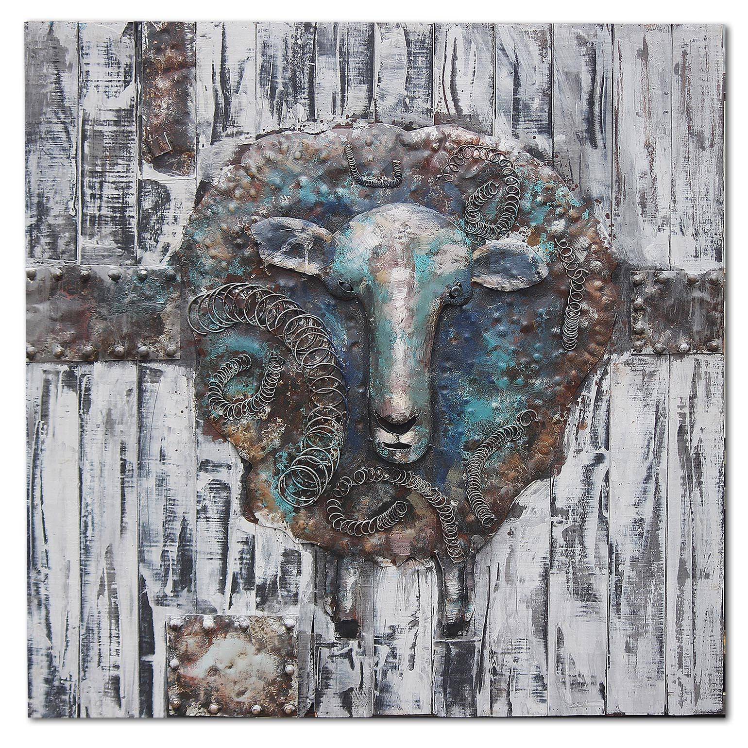 Metal Sheep Handcrafted Metal Art Painting 100X100 Cm Soap033 -  Paintings - ebarza Furniture UAE | Shop Modern Furniture in Abu Dhabi & Dubai - مفروشات ايبازرا في الامارات | تسوق اثاث عصري وديكورات مميزة في دبي وابوظبي