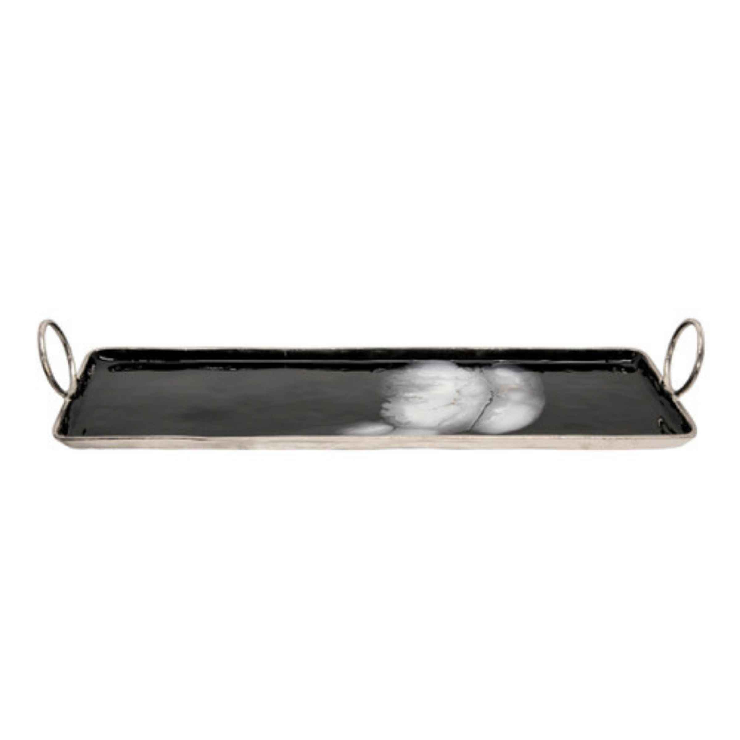 Metal Tray With Handle 81  X 25 Cm - Black 15650-09 -  Trays | صينية معدنية بمقبض 81 × 25 سم - اسود - ebarza Furniture UAE | Shop Modern Furniture in Abu Dhabi & Dubai - مفروشات ايبازرا في الامارات | تسوق اثاث عصري وديكورات مميزة في دبي وابوظبي