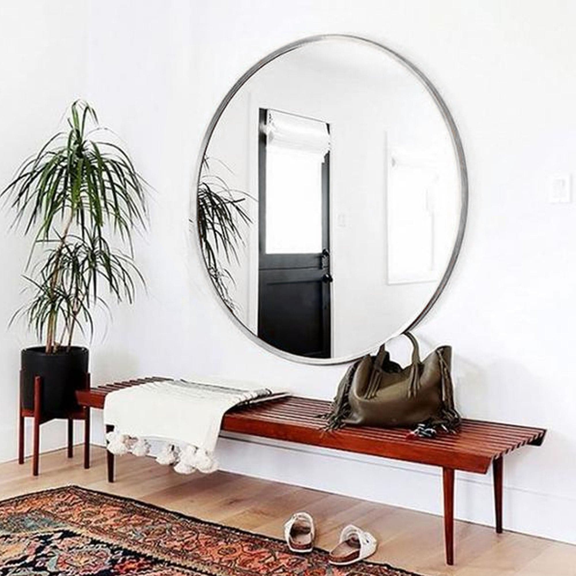 Mid Century French Style Mirror  Oa-5874M-Ch -  Mirrors | مرآة على الطراز الفرنسي ميد سينشري - ebarza Furniture UAE | Shop Modern Furniture in Abu Dhabi & Dubai - مفروشات ايبازرا في الامارات | تسوق اثاث عصري وديكورات مميزة في دبي وابوظبي