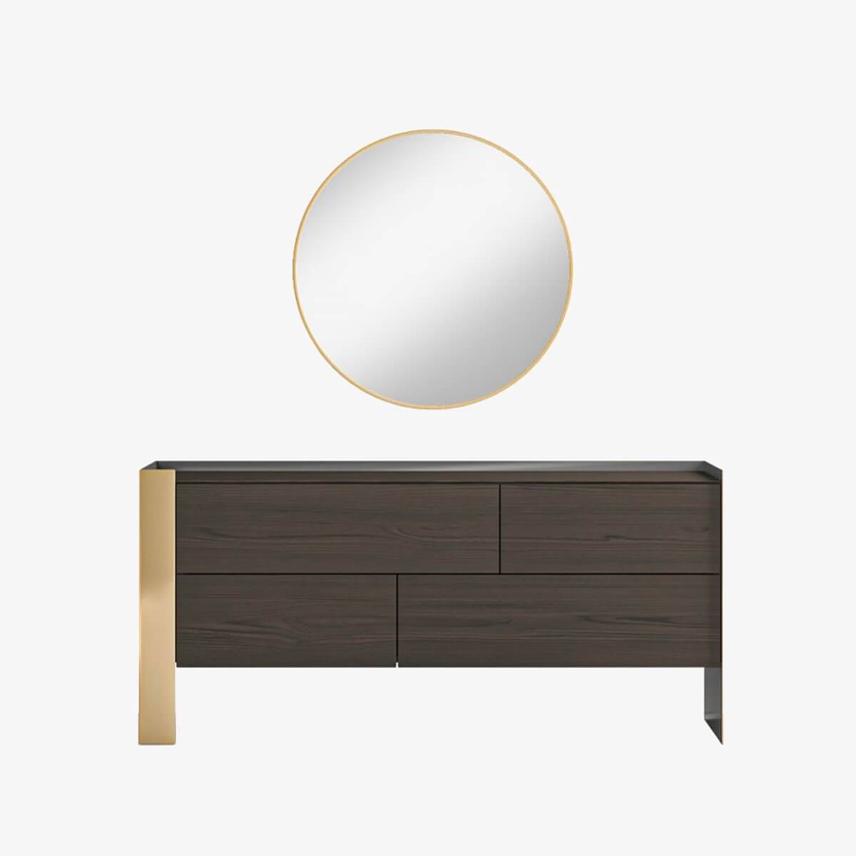 Milan Mirror With Golden Frame Milan095-Mirror -  Mirrors | مرآة ميلان بإطار ذهبي - ebarza Furniture UAE | Shop Modern Furniture in Abu Dhabi & Dubai - مفروشات ايبازرا في الامارات | تسوق اثاث عصري وديكورات مميزة في دبي وابوظبي