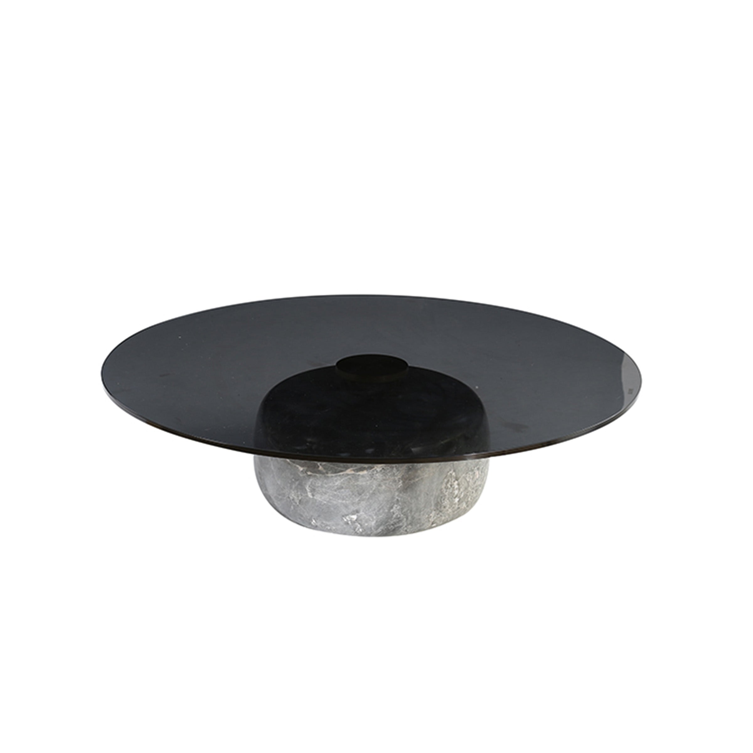 Pre Order 25 Days Delivery Minimal Grey Glass & Marble Round Coffee Table Ct8683-Sg -  Coffee tables | الطلب المسبق توصيل خلال 90 يومًا - طاولة قهوة من الزجاج الرمادي والرخام - ebarza Furniture UAE | Shop Modern Furniture in Abu Dhabi & Dubai - مفروشات ايبازرا في الامارات | تسوق اثاث عصري وديكورات مميزة في دبي وابوظبي