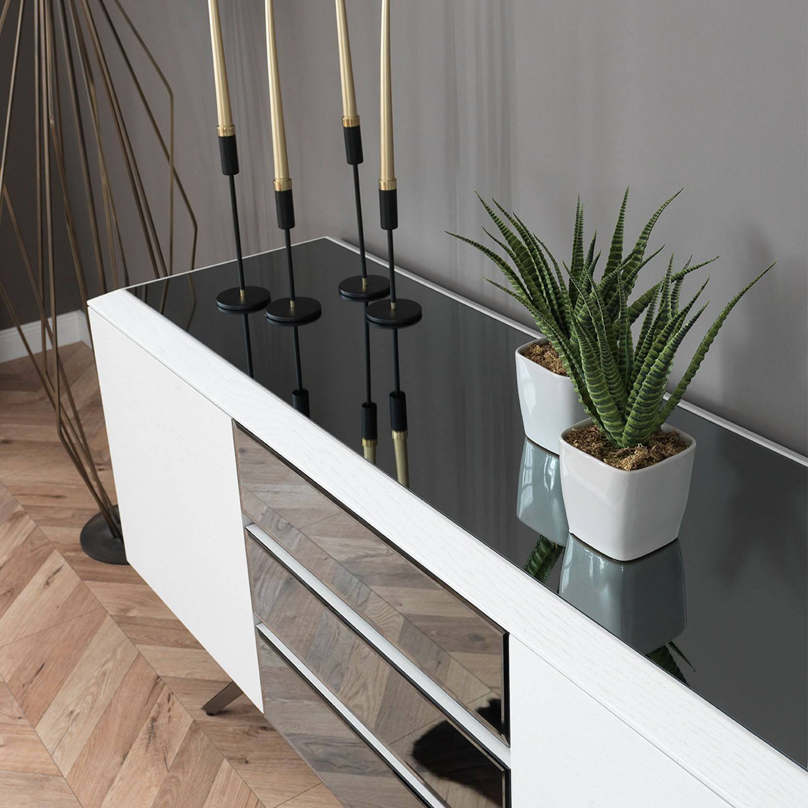 Mona White Sideboard Monawhite002 -  Sideboards - ebarza Furniture UAE | Shop Modern Furniture in Abu Dhabi & Dubai - مفروشات ايبازرا في الامارات | تسوق اثاث عصري وديكورات مميزة في دبي وابوظبي