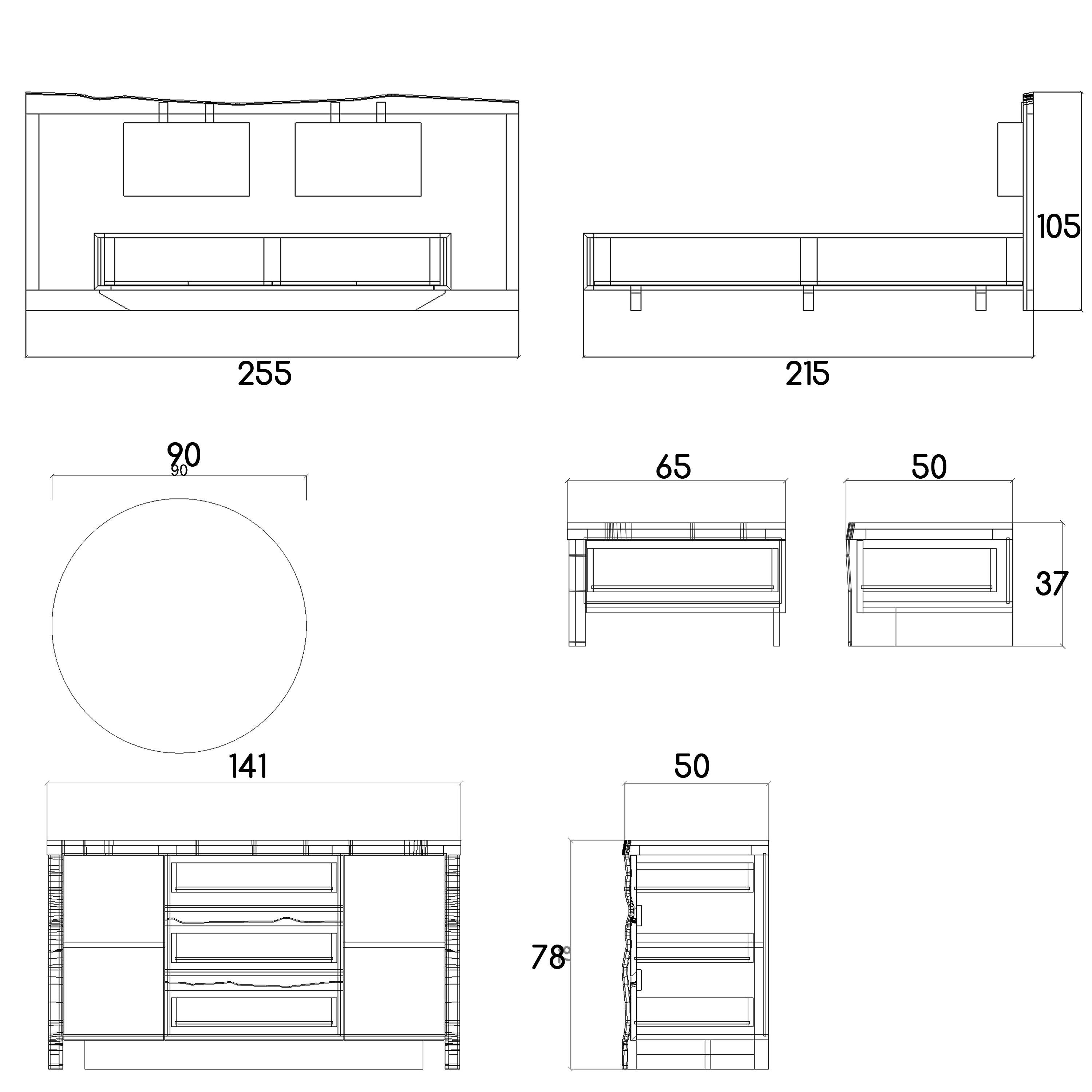 Monaco Dresser+Mirror Nat001-Dresser -  Dressers and Mirrors - ebarza Furniture UAE | Shop Modern Furniture in Abu Dhabi & Dubai - مفروشات ايبازرا في الامارات | تسوق اثاث عصري وديكورات مميزة في دبي وابوظبي