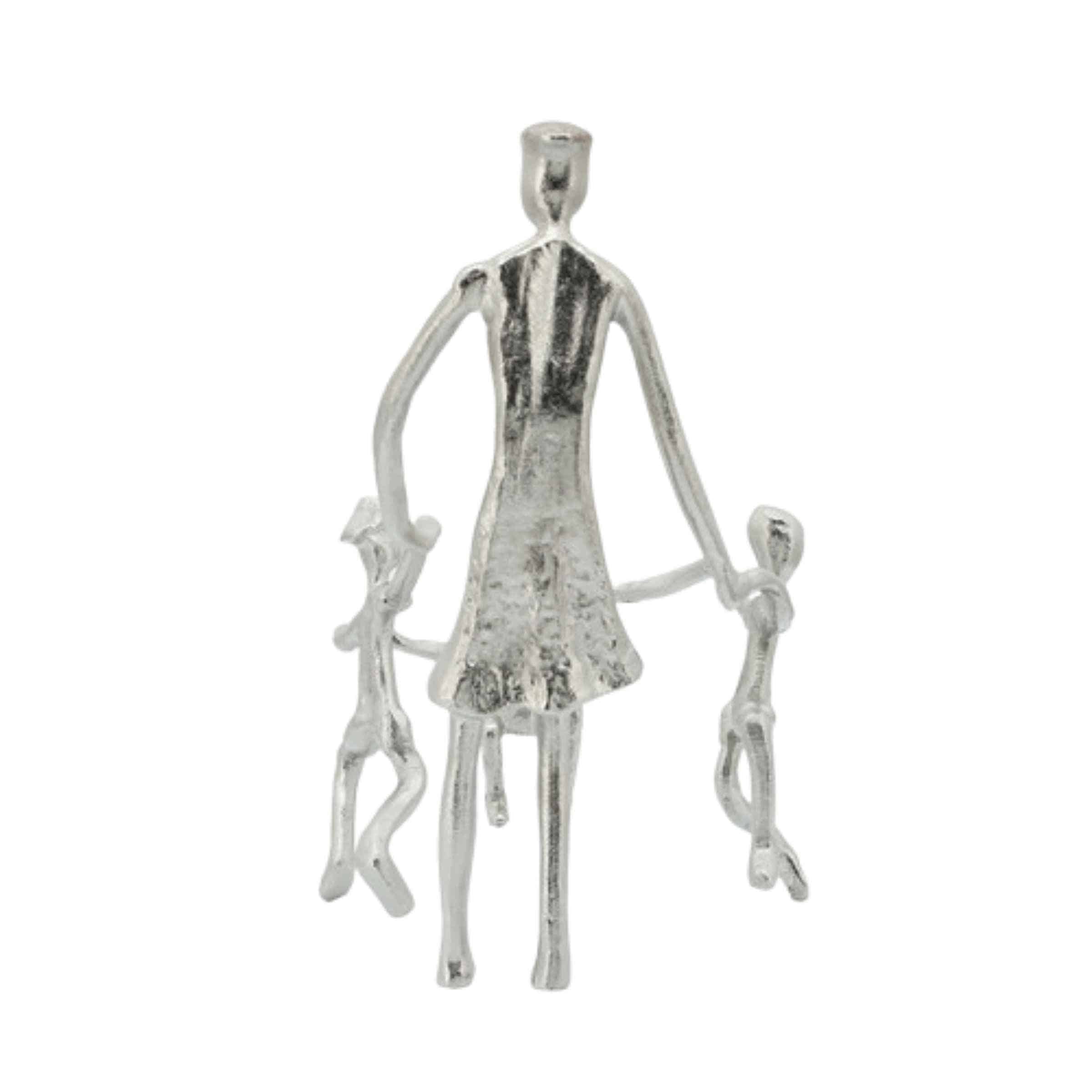 Mother And Kids Metal Sculpture 27 Cm 16181-01 -  Home Decor Figurines | النحت المعدني للأم والأطفال 27 سم - ebarza Furniture UAE | Shop Modern Furniture in Abu Dhabi & Dubai - مفروشات ايبازرا في الامارات | تسوق اثاث عصري وديكورات مميزة في دبي وابوظبي