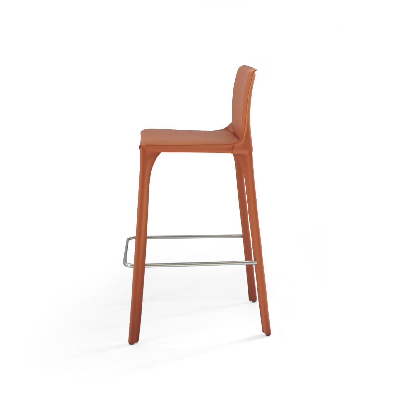 Mycroft Saddle Leather Bar Stool MLL-B43-orange -  Bar Stools - ebarza Furniture UAE | Shop Modern Furniture in Abu Dhabi & Dubai - مفروشات ايبازرا في الامارات | تسوق اثاث عصري وديكورات مميزة في دبي وابوظبي