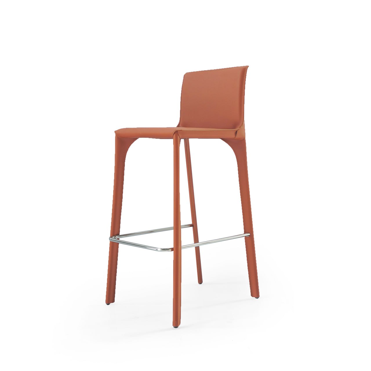 Mycroft Saddle Leather Bar Stool MLL-B43-orange -  Bar Stools - ebarza Furniture UAE | Shop Modern Furniture in Abu Dhabi & Dubai - مفروشات ايبازرا في الامارات | تسوق اثاث عصري وديكورات مميزة في دبي وابوظبي