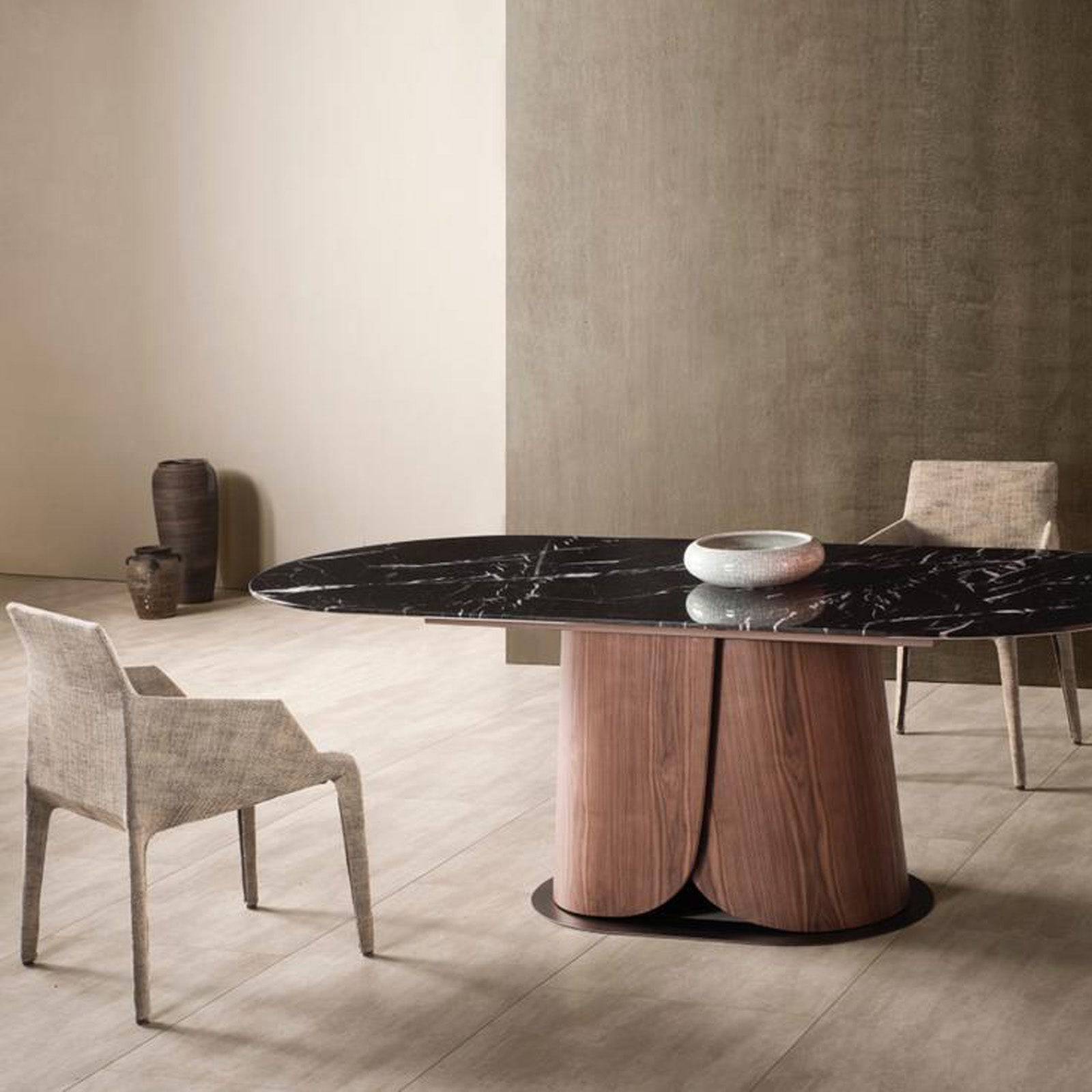 Nero Margiua Natural Marble Dining Table Dt011 -  Dining Tables - ebarza Furniture UAE | Shop Modern Furniture in Abu Dhabi & Dubai - مفروشات ايبازرا في الامارات | تسوق اثاث عصري وديكورات مميزة في دبي وابوظبي