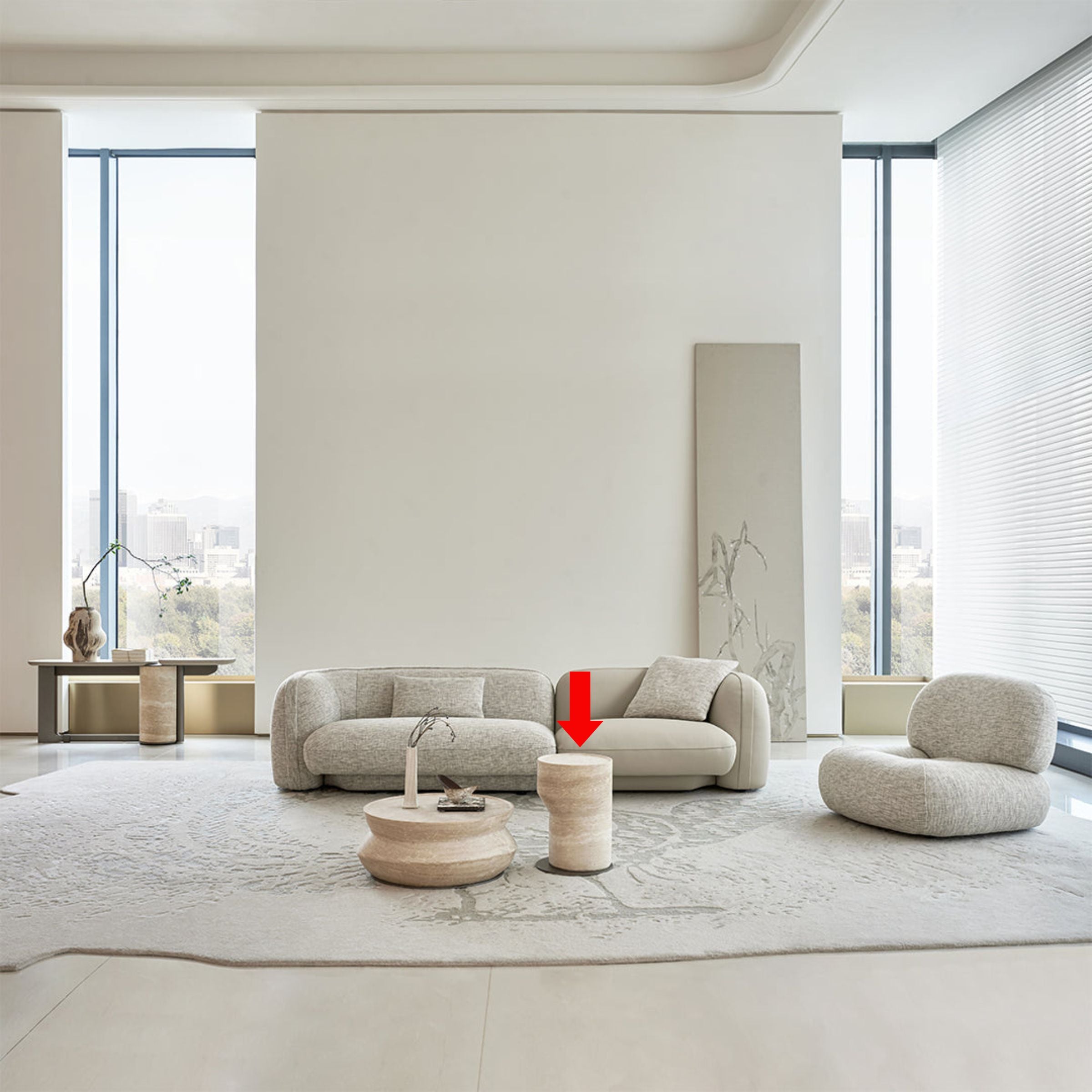 Pre-order 25 Days Delivery Nimbus Travertine Small Side Table BMCJ-BJ6070-SMALL -  Side Tables - ebarza Furniture UAE | Shop Modern Furniture in Abu Dhabi & Dubai - مفروشات ايبازرا في الامارات | تسوق اثاث عصري وديكورات مميزة في دبي وابوظبي