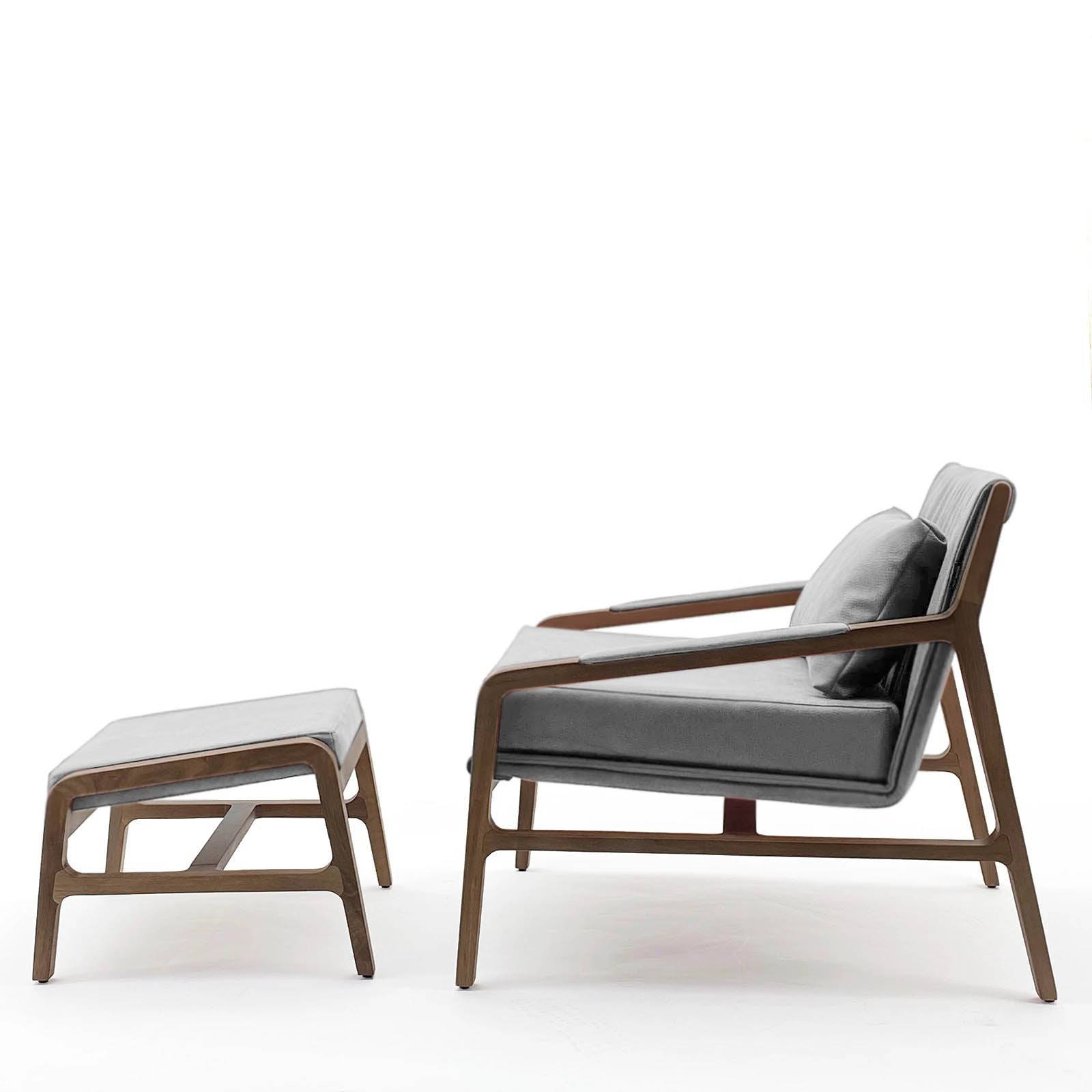 Nordic Solid Wood Lounge Chair And Ottoman Nordic-001-Grey(Rose Berger) -  Lounge Chairs - ebarza Furniture UAE | Shop Modern Furniture in Abu Dhabi & Dubai - مفروشات ايبازرا في الامارات | تسوق اثاث عصري وديكورات مميزة في دبي وابوظبي