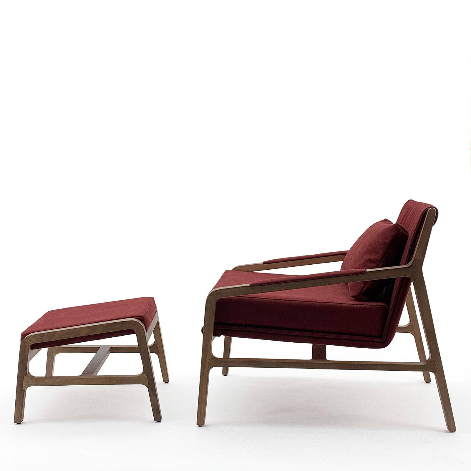 Nordic Solid Wood Lounge Chair And Ottoman Nordic-001-R(Rose Berger) -  Lounge Chairs - ebarza Furniture UAE | Shop Modern Furniture in Abu Dhabi & Dubai - مفروشات ايبازرا في الامارات | تسوق اثاث عصري وديكورات مميزة في دبي وابوظبي