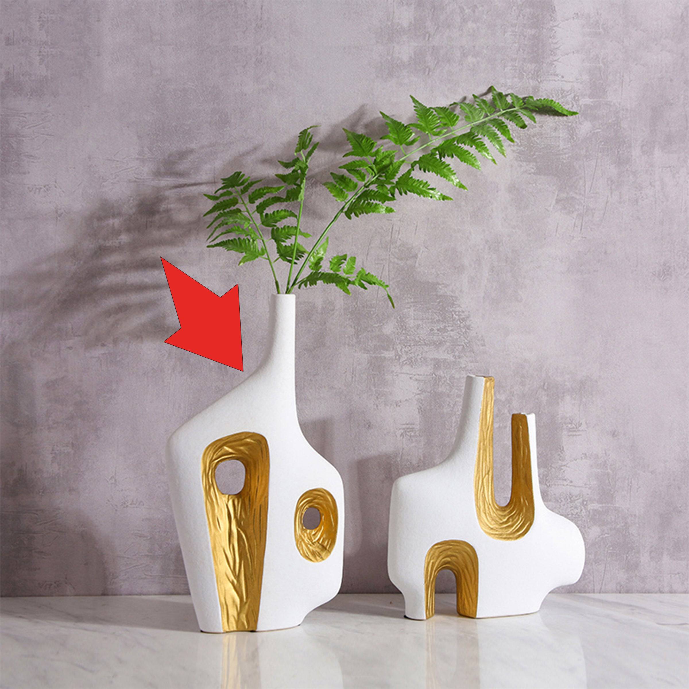 Notch Vase-A Fa-D2113A -  Vases - ebarza Furniture UAE | Shop Modern Furniture in Abu Dhabi & Dubai - مفروشات ايبازرا في الامارات | تسوق اثاث عصري وديكورات مميزة في دبي وابوظبي