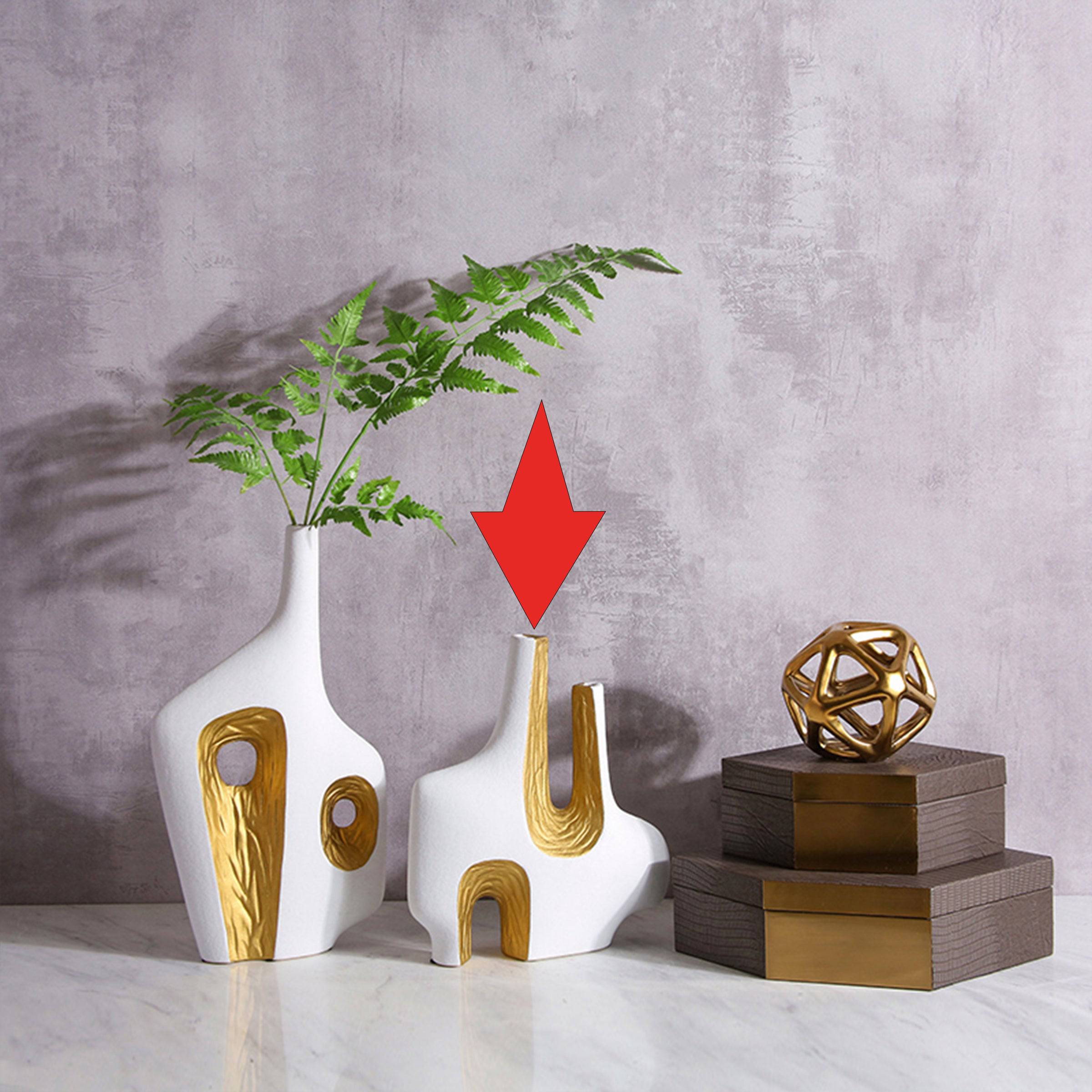 Notch Vase-B Fa-D2113B -  Vases - ebarza Furniture UAE | Shop Modern Furniture in Abu Dhabi & Dubai - مفروشات ايبازرا في الامارات | تسوق اثاث عصري وديكورات مميزة في دبي وابوظبي