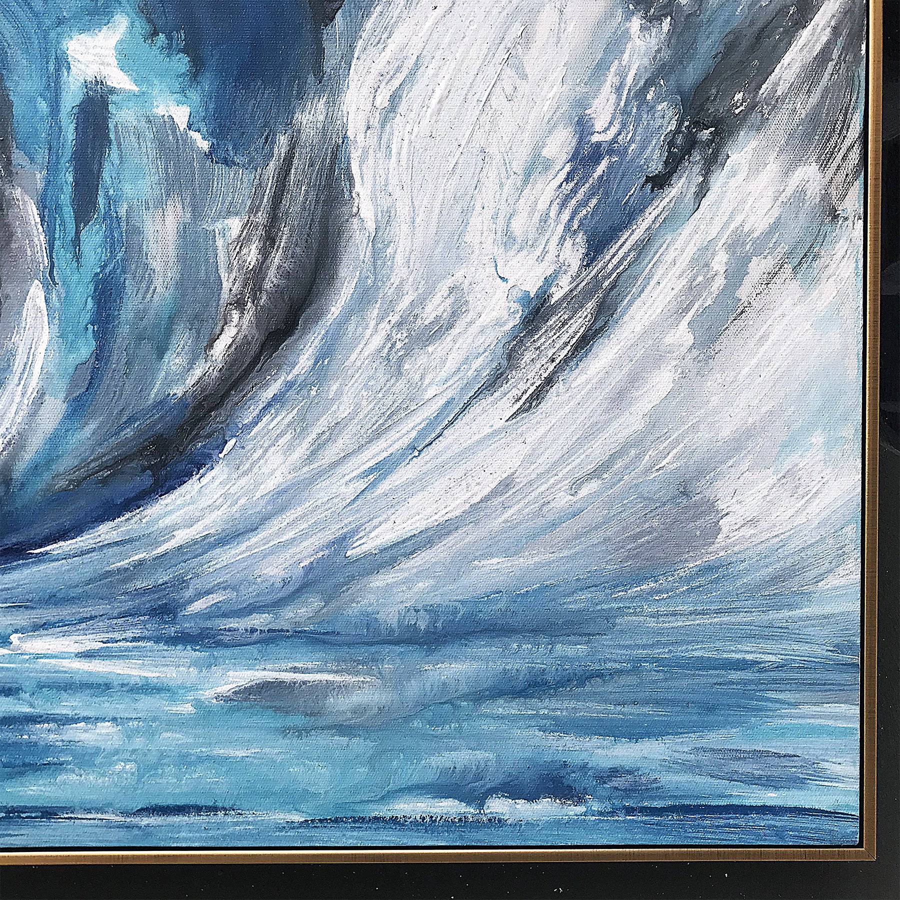 Ocean Waves Hand Painted Art Painting With 120X80 Cm Frame Soaap0010 -  Paintings - ebarza Furniture UAE | Shop Modern Furniture in Abu Dhabi & Dubai - مفروشات ايبازرا في الامارات | تسوق اثاث عصري وديكورات مميزة في دبي وابوظبي