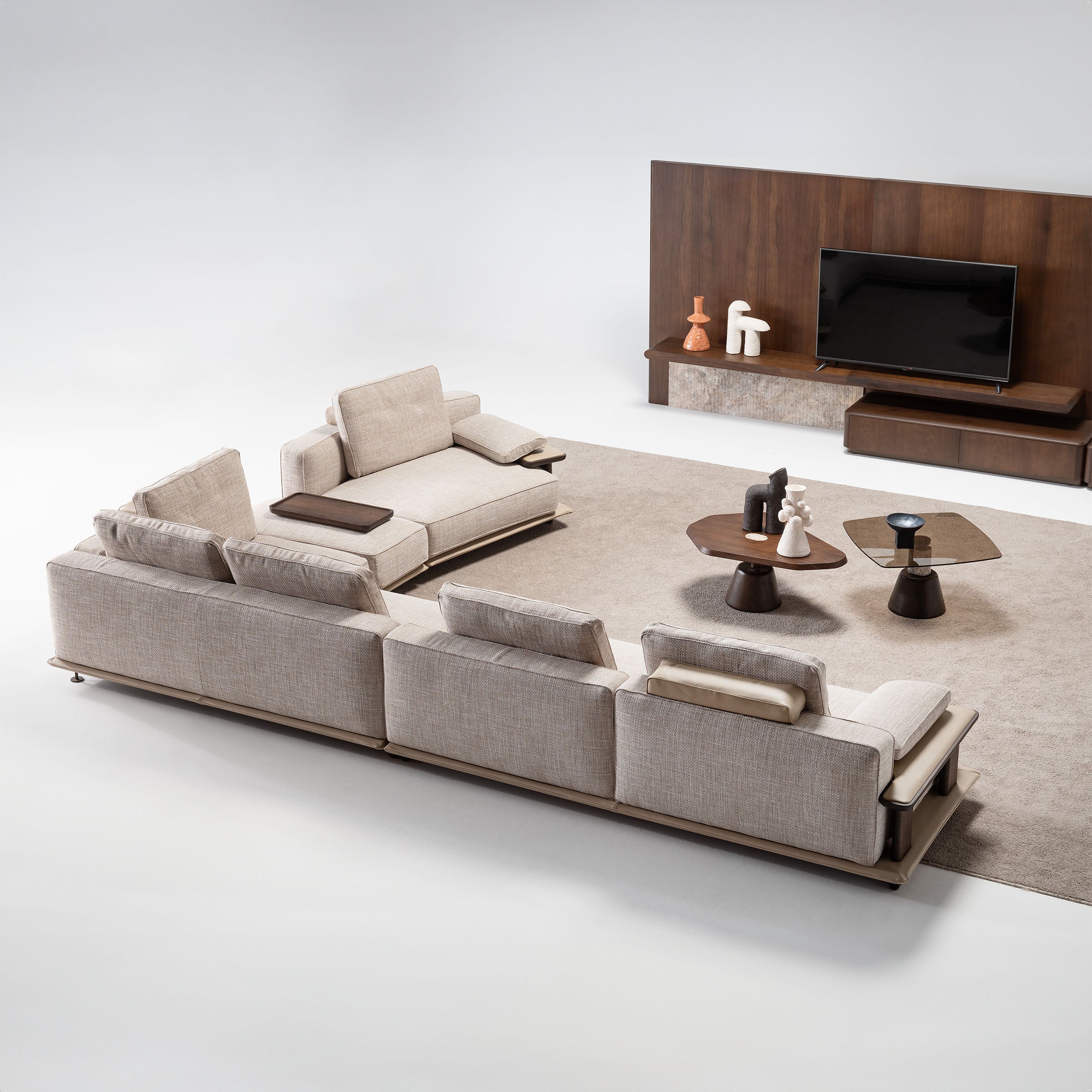 ODEON SINGLE MODULE WITH LEFT ARM 123cm for Odeon Sofa OD-L/M-ARM003 -  Sofas - ebarza Furniture UAE | Shop Modern Furniture in Abu Dhabi & Dubai - مفروشات ايبازرا في الامارات | تسوق اثاث عصري وديكورات مميزة في دبي وابوظبي