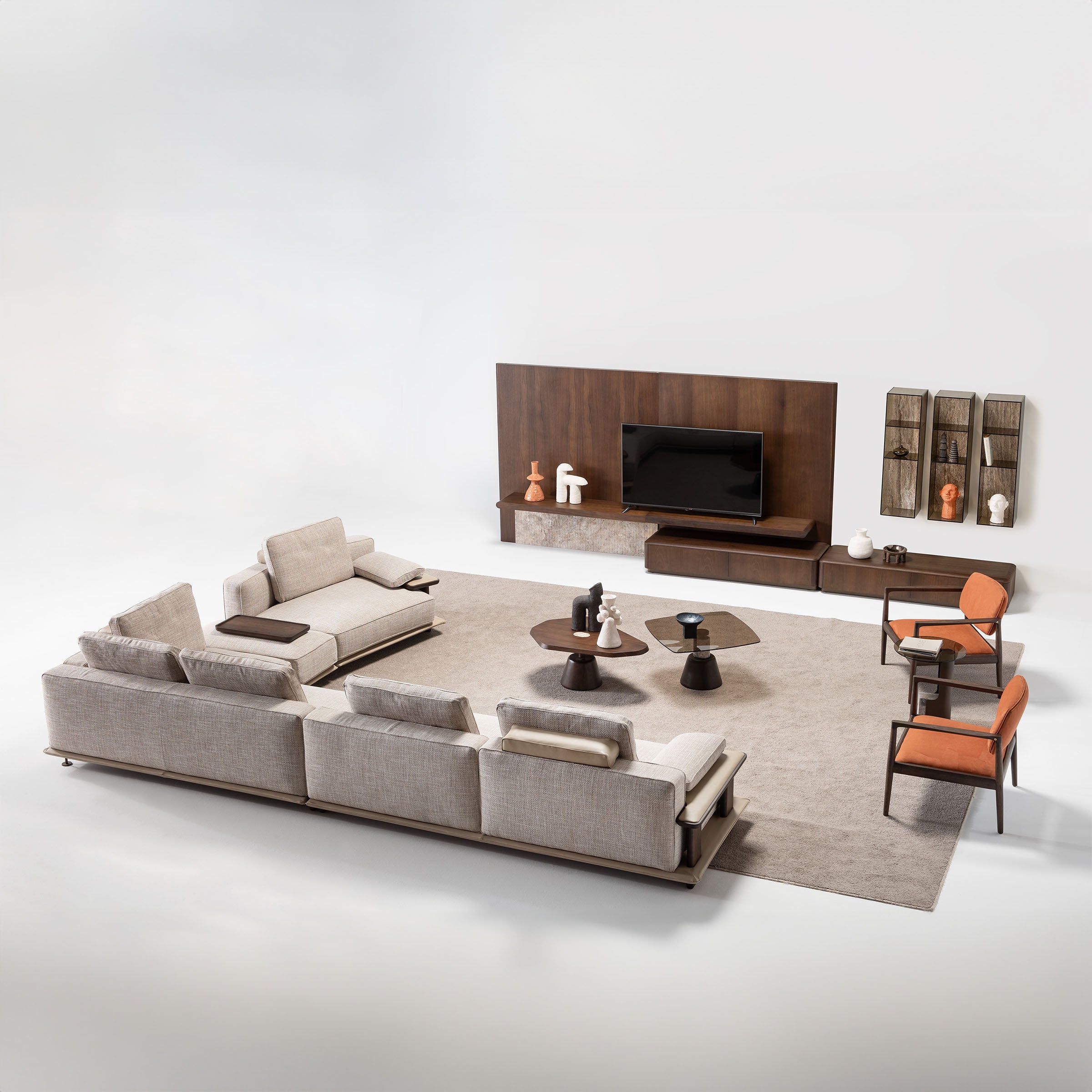 ODEON SINGLE MODULE WITH LEFT ARM 123cm for Odeon Sofa OD-L/M-ARM003 -  Sofas - ebarza Furniture UAE | Shop Modern Furniture in Abu Dhabi & Dubai - مفروشات ايبازرا في الامارات | تسوق اثاث عصري وديكورات مميزة في دبي وابوظبي