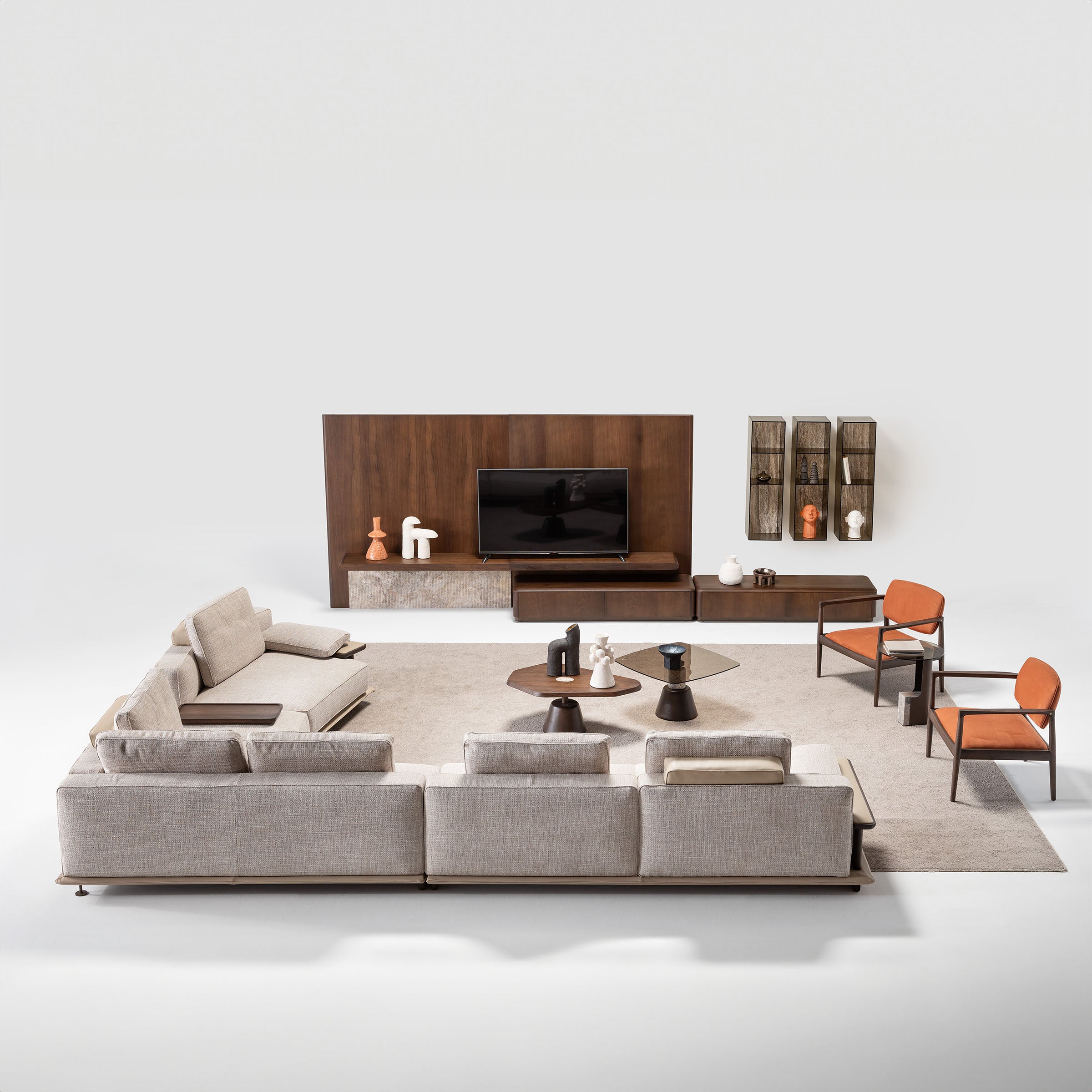 ODEON SINGLE MODULE WITH LEFT ARM 123cm for Odeon Sofa OD-L/M-ARM003 -  Sofas - ebarza Furniture UAE | Shop Modern Furniture in Abu Dhabi & Dubai - مفروشات ايبازرا في الامارات | تسوق اثاث عصري وديكورات مميزة في دبي وابوظبي