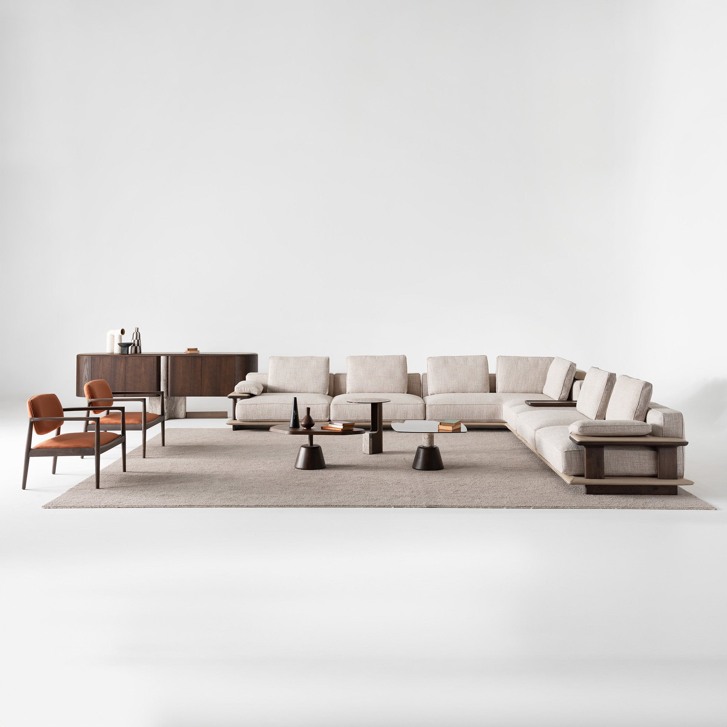 ODEON SINGLE MODULE WITH LEFT ARM 123cm for Odeon Sofa OD-L/M-ARM003 -  Sofas - ebarza Furniture UAE | Shop Modern Furniture in Abu Dhabi & Dubai - مفروشات ايبازرا في الامارات | تسوق اثاث عصري وديكورات مميزة في دبي وابوظبي