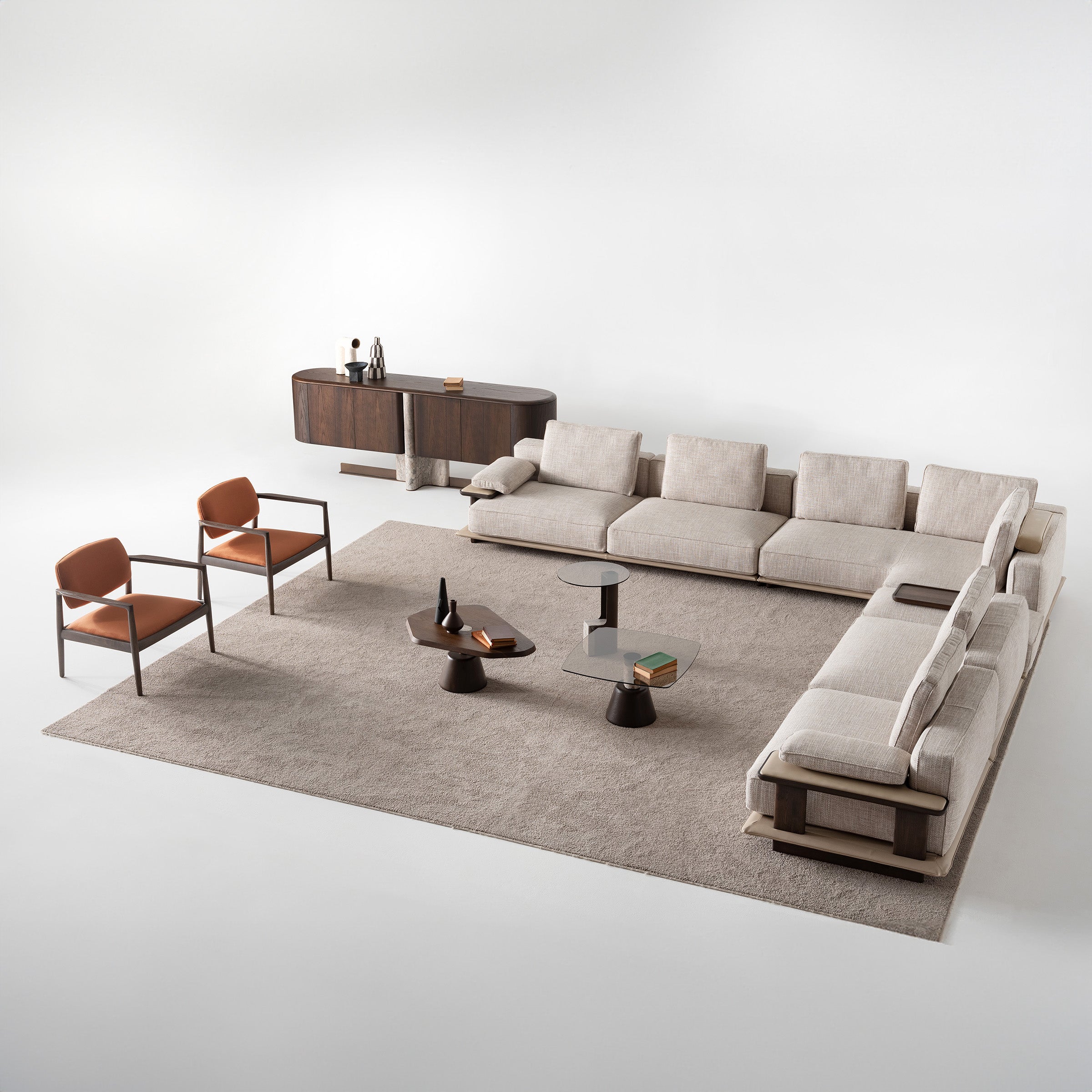 ODEON SINGLE MODULE WITH LEFT ARM 123cm for Odeon Sofa OD-L/M-ARM003 -  Sofas - ebarza Furniture UAE | Shop Modern Furniture in Abu Dhabi & Dubai - مفروشات ايبازرا في الامارات | تسوق اثاث عصري وديكورات مميزة في دبي وابوظبي