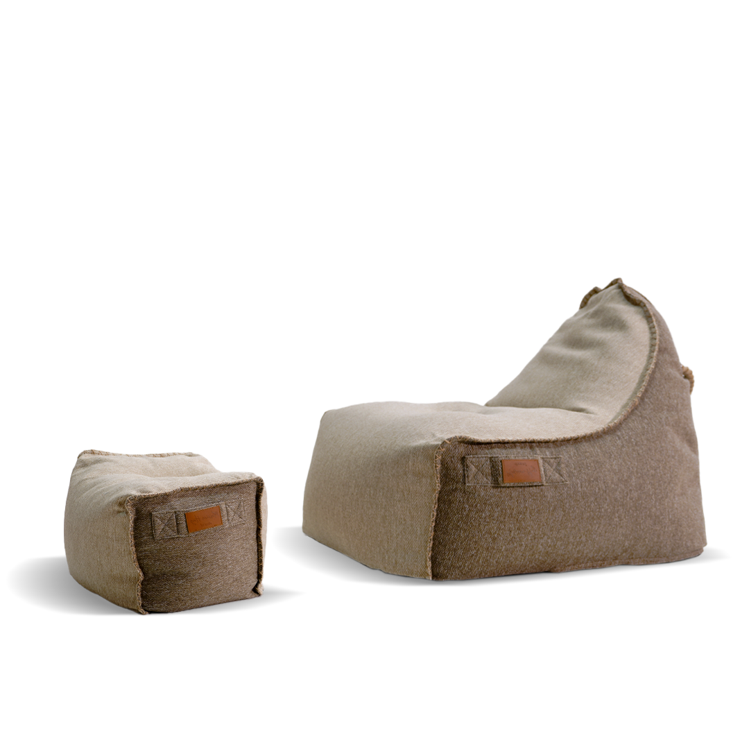 Pre-order 85 Days Delivery Olefin Beige Sunproof 100% Bean Bag With Ottoman 323-BB / 296-BB -  Bean Bag - ebarza Furniture UAE | Shop Modern Furniture in Abu Dhabi & Dubai - مفروشات ايبازرا في الامارات | تسوق اثاث عصري وديكورات مميزة في دبي وابوظبي