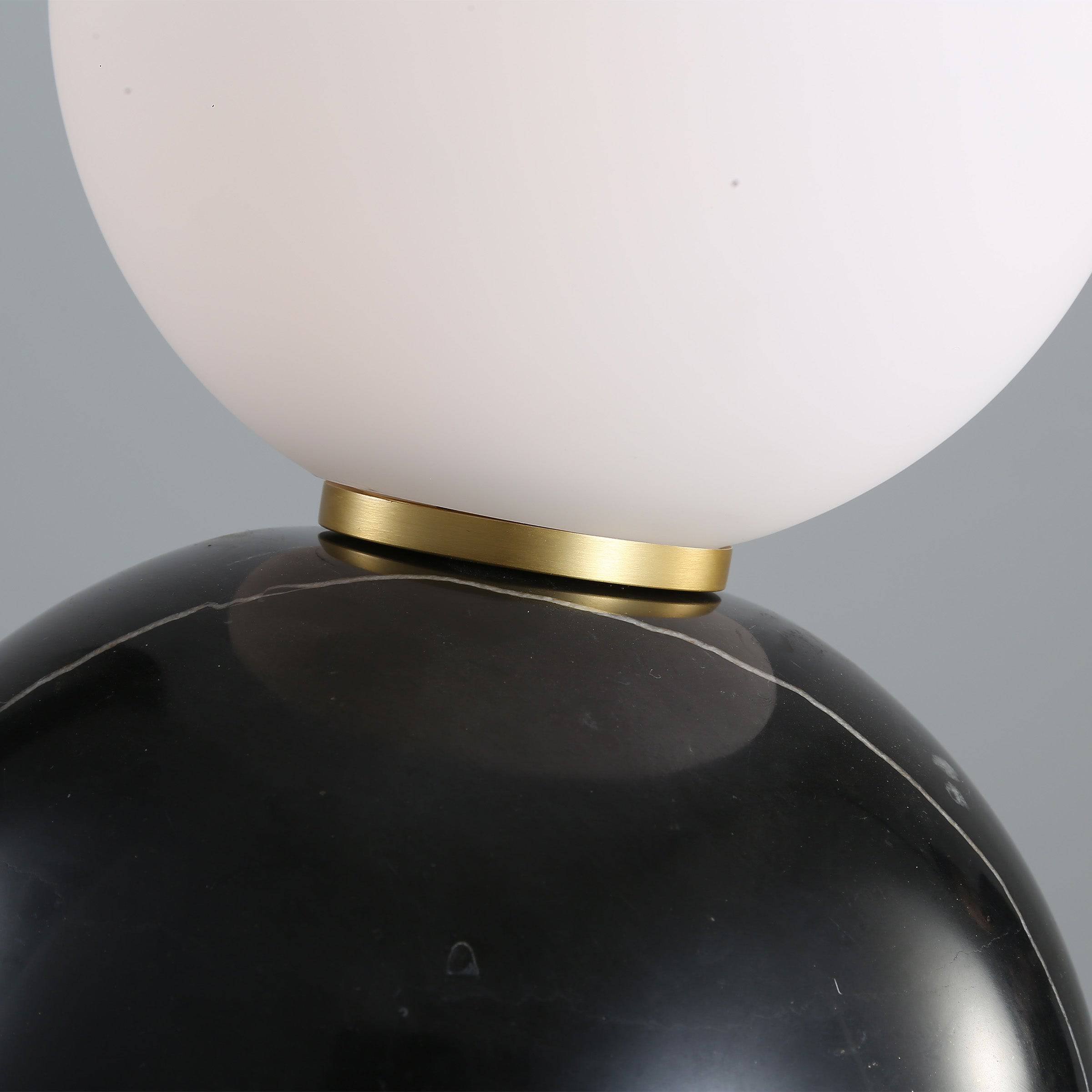 Opal Glass Shade With Black Marble Base Table Lamp 8709T-Bk -  Desk\table Lamps | مصباح طاولة من الرخام بغطاء زجاجي أوبال بقاعدة من الرخام الأسود - ebarza Furniture UAE | Shop Modern Furniture in Abu Dhabi & Dubai - مفروشات ايبازرا في الامارات | تسوق اثاث عصري وديكورات مميزة في دبي وابوظبي