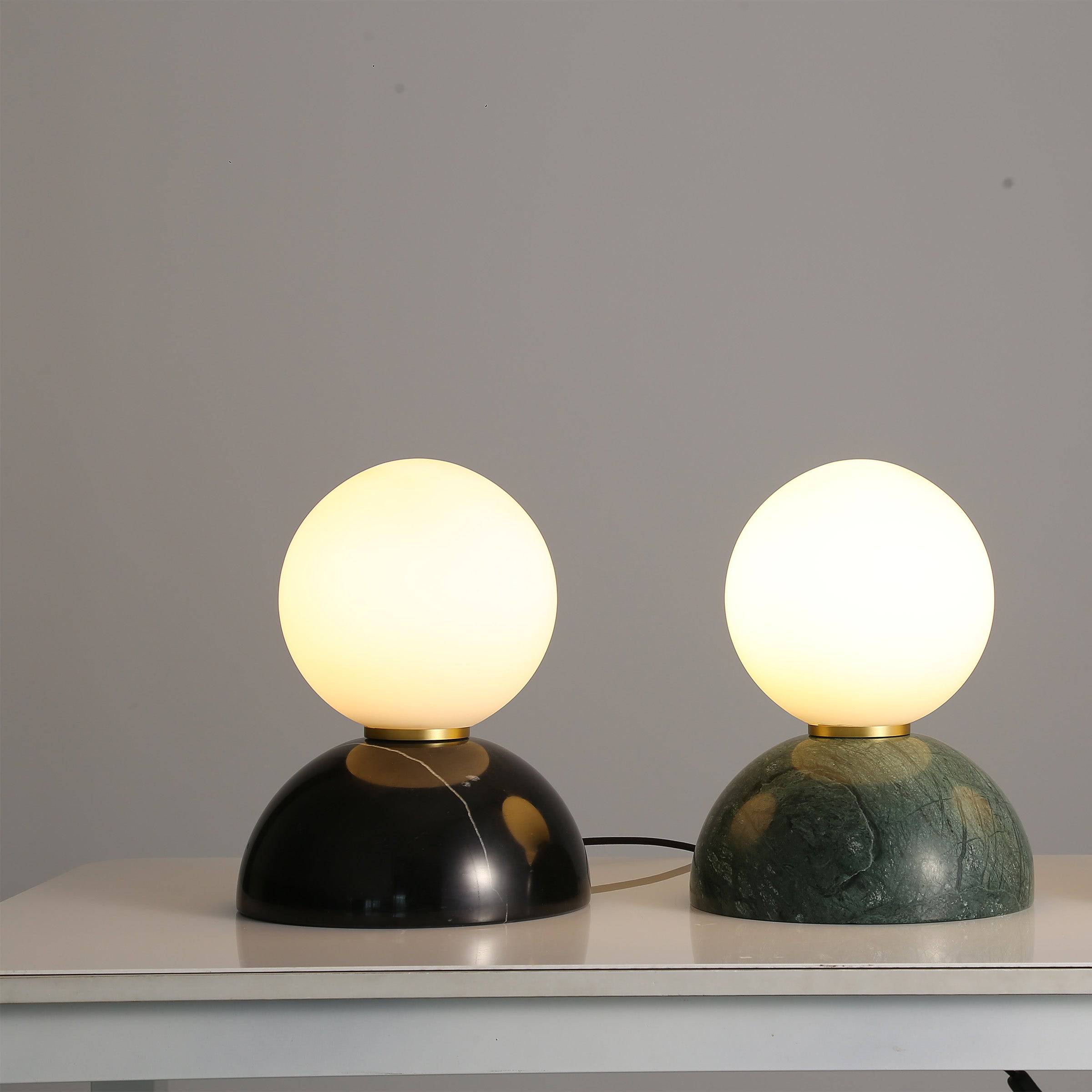 Opal Glass Shade With Black Marble Base Table Lamp 8709T-Bk -  Desk\table Lamps - ebarza Furniture UAE | Shop Modern Furniture in Abu Dhabi & Dubai - مفروشات ايبازرا في الامارات | تسوق اثاث عصري وديكورات مميزة في دبي وابوظبي