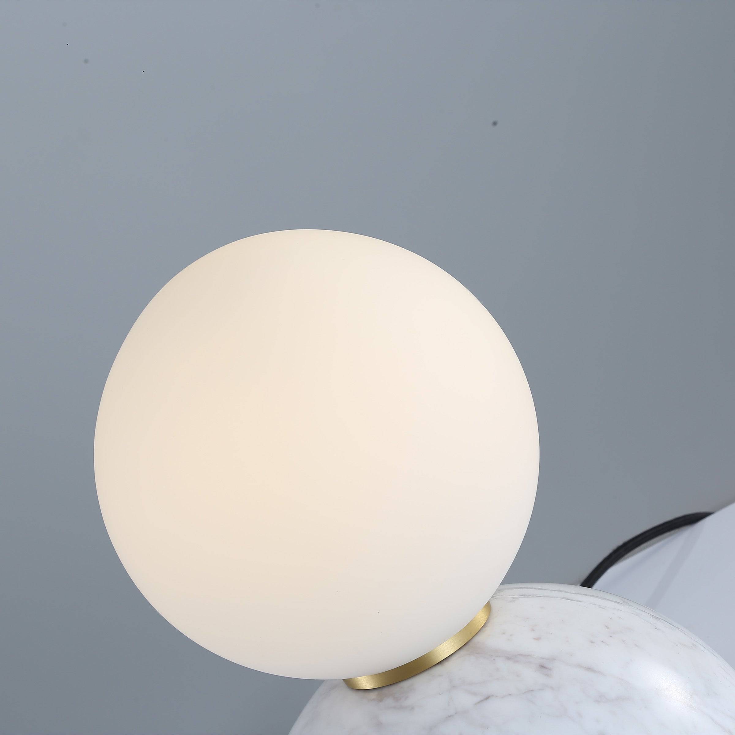 Opal Glass Shade With White Marble Base Table Lamp 8709T-We -  Desk\table Lamps | مصباح طاولة غطاء زجاجي أوبال مع مصباح طاولة بقاعدة من الرخام الأبيض - ebarza Furniture UAE | Shop Modern Furniture in Abu Dhabi & Dubai - مفروشات ايبازرا في الامارات | تسوق اثاث عصري وديكورات مميزة في دبي وابوظبي