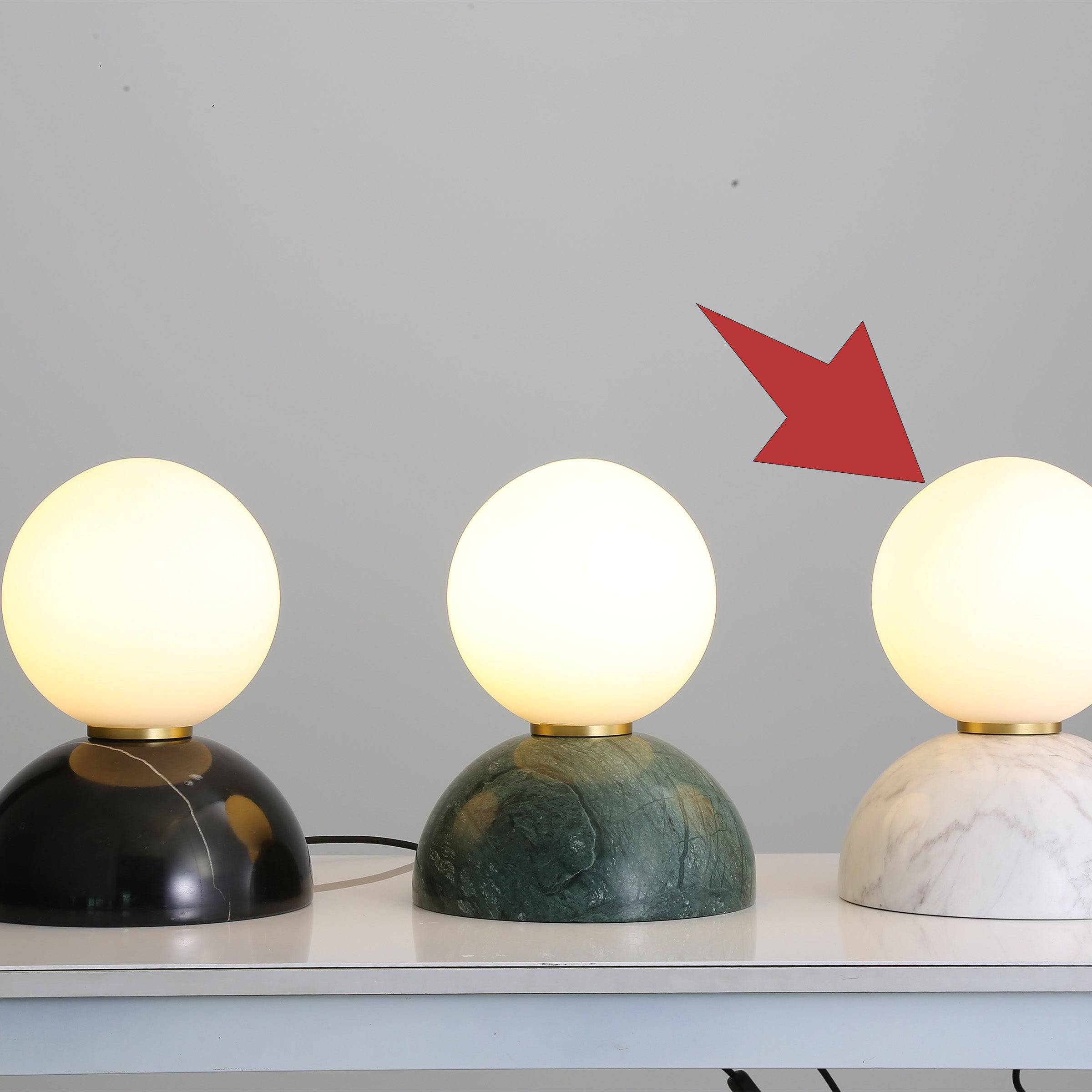 Opal Glass Shade With White Marble Base Table Lamp 8709T-We -  Desk\table Lamps - ebarza Furniture UAE | Shop Modern Furniture in Abu Dhabi & Dubai - مفروشات ايبازرا في الامارات | تسوق اثاث عصري وديكورات مميزة في دبي وابوظبي