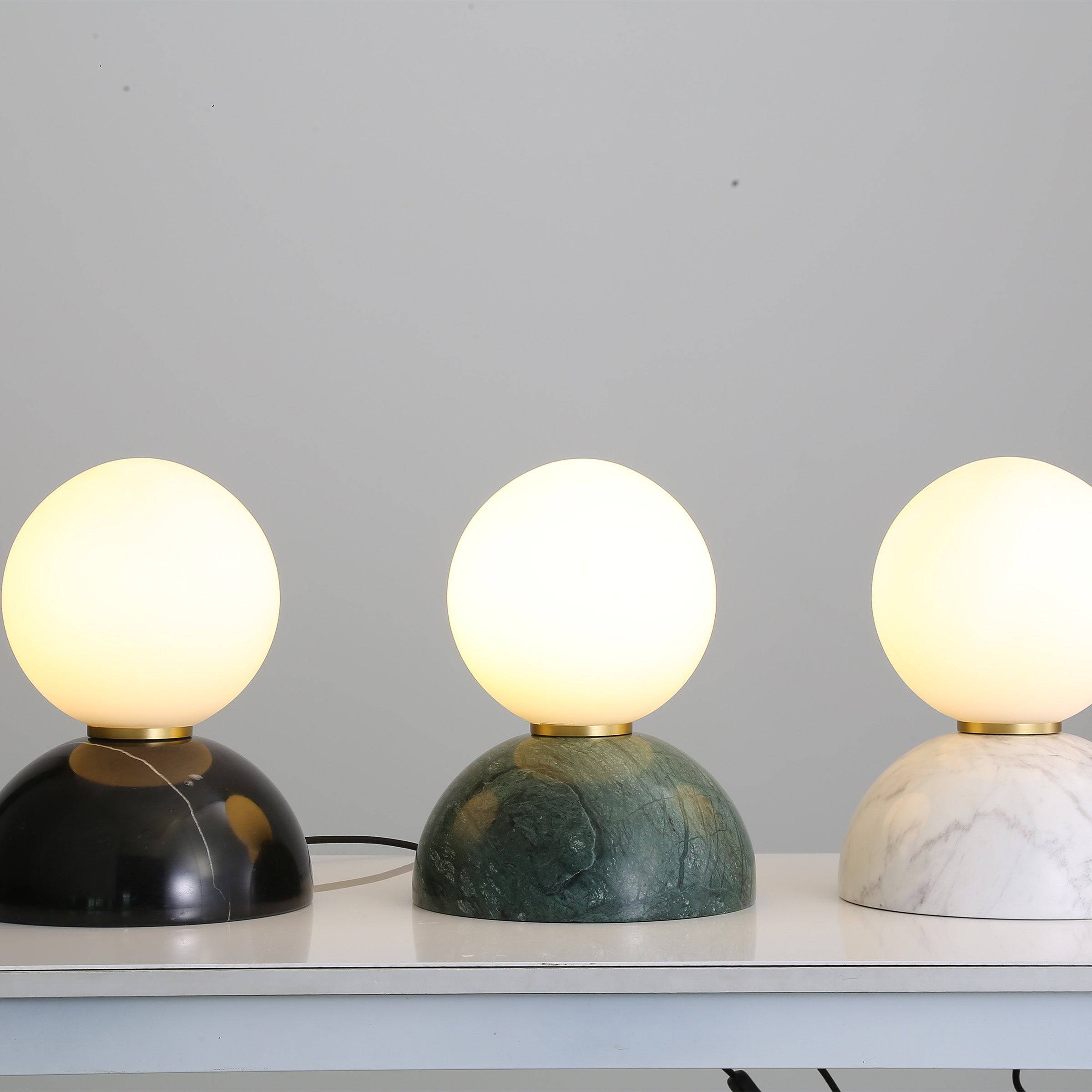 Opal Glass Shade With White Marble Base Table Lamp 8709T-We -  Desk\table Lamps - ebarza Furniture UAE | Shop Modern Furniture in Abu Dhabi & Dubai - مفروشات ايبازرا في الامارات | تسوق اثاث عصري وديكورات مميزة في دبي وابوظبي