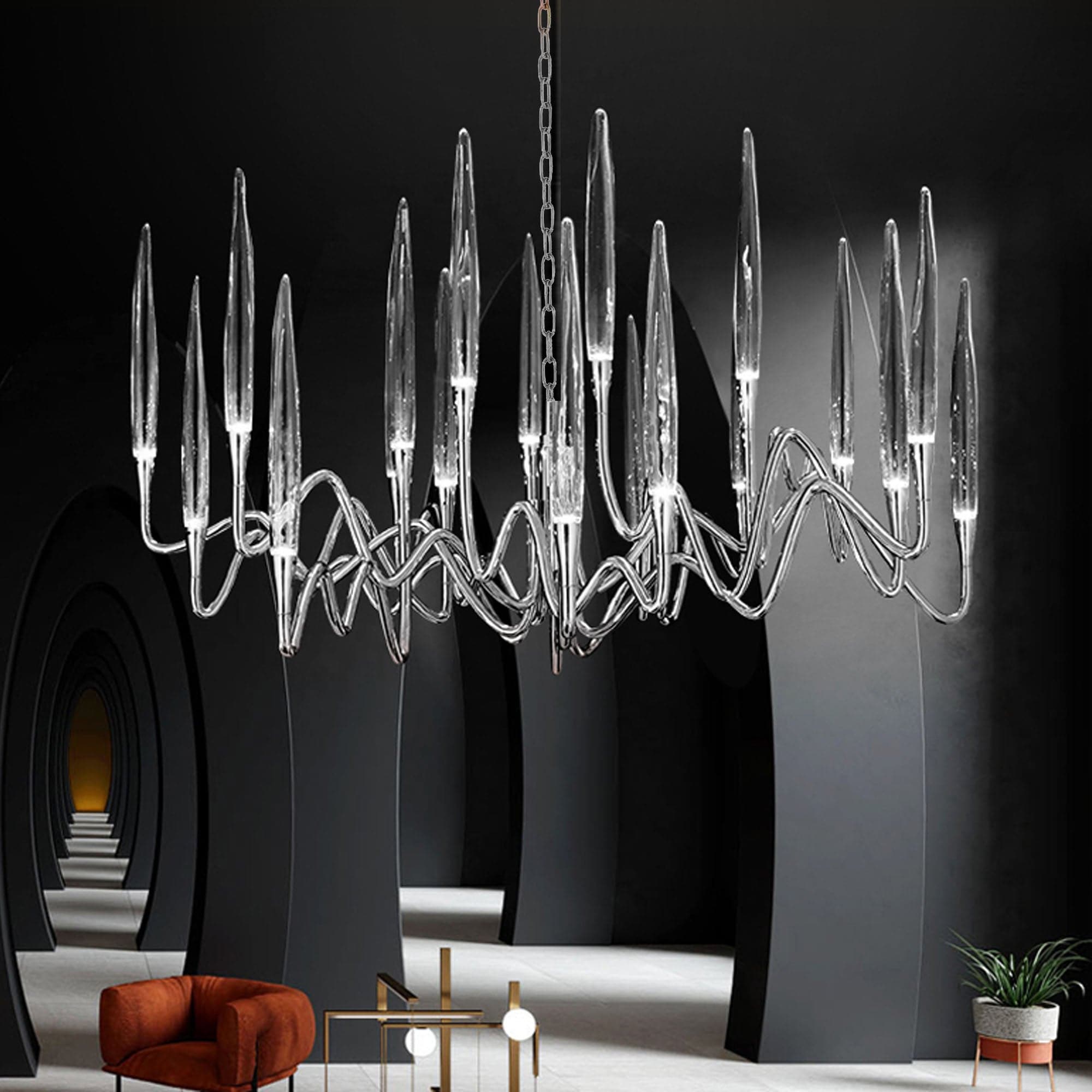 Opus Chandelier Cy-New-090-C -  Pendant Lamps | ثريا من أوبوس - ebarza Furniture UAE | Shop Modern Furniture in Abu Dhabi & Dubai - مفروشات ايبازرا في الامارات | تسوق اثاث عصري وديكورات مميزة في دبي وابوظبي