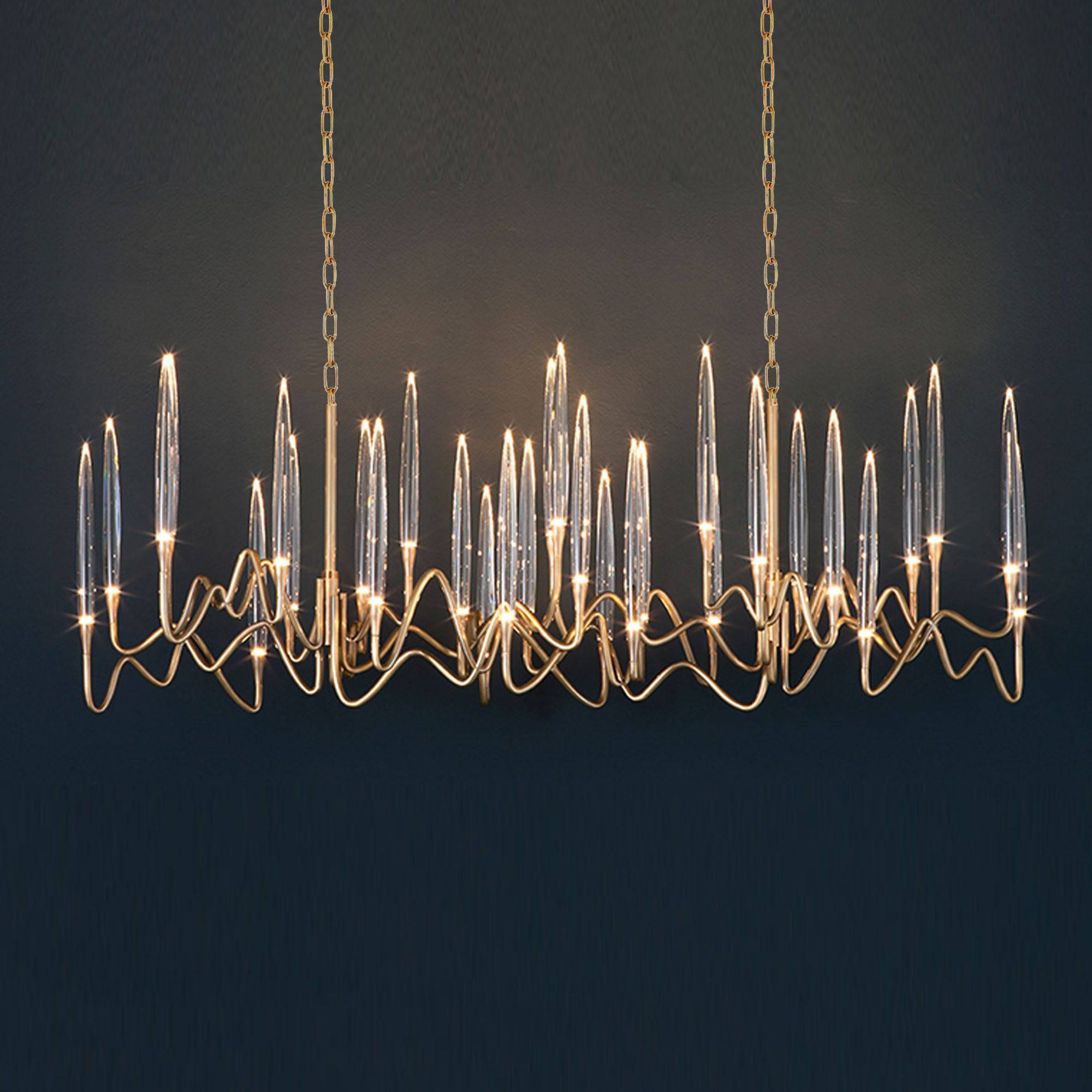 Opus Long Chandelier Cy-New-091-G -  Pendant Lamps | ثريا طويله من أوبوس - ebarza Furniture UAE | Shop Modern Furniture in Abu Dhabi & Dubai - مفروشات ايبازرا في الامارات | تسوق اثاث عصري وديكورات مميزة في دبي وابوظبي