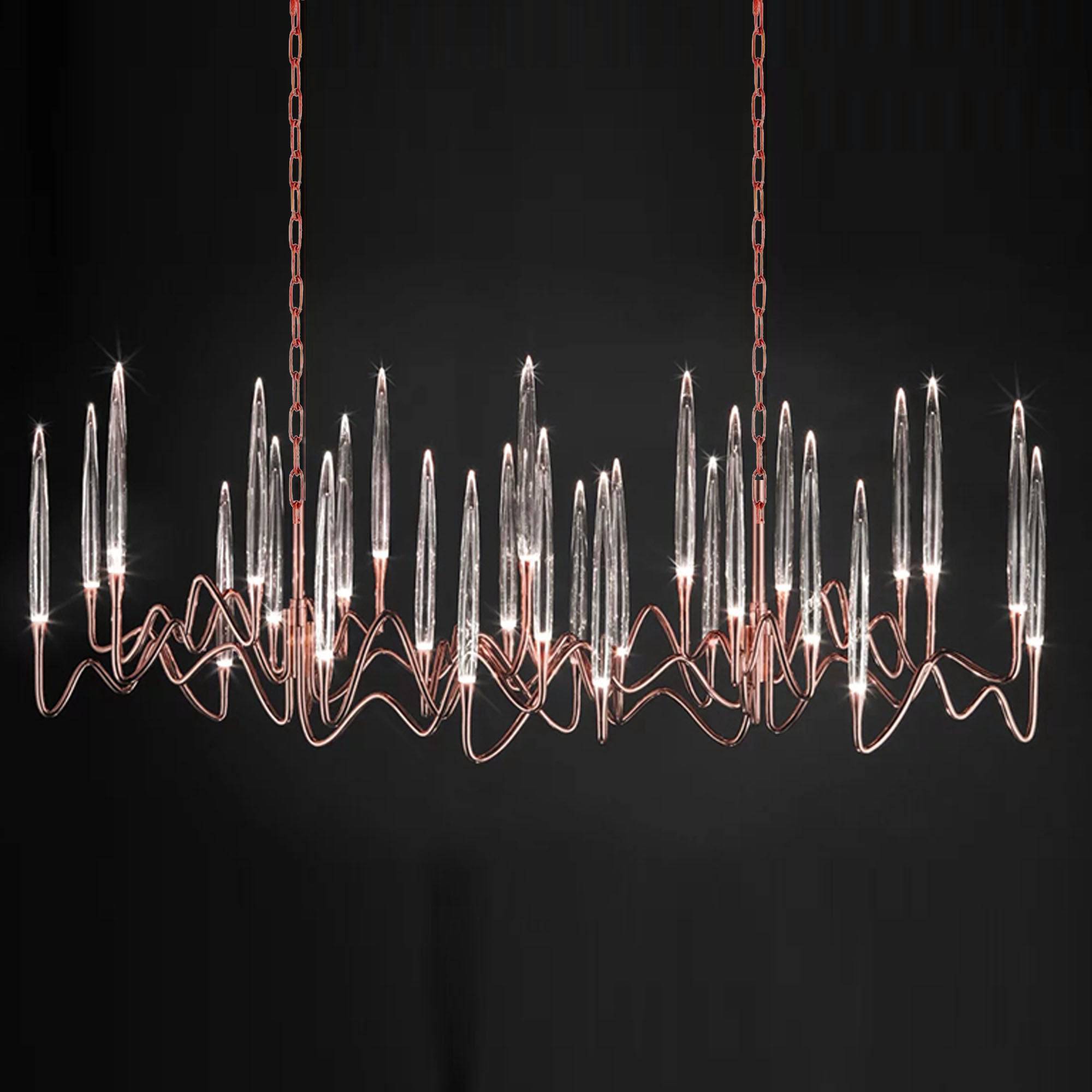 Opus Long Chandelier Cy-New-091-Rg -  Pendant Lamps | ثريا طويله من أوبوس - ebarza Furniture UAE | Shop Modern Furniture in Abu Dhabi & Dubai - مفروشات ايبازرا في الامارات | تسوق اثاث عصري وديكورات مميزة في دبي وابوظبي