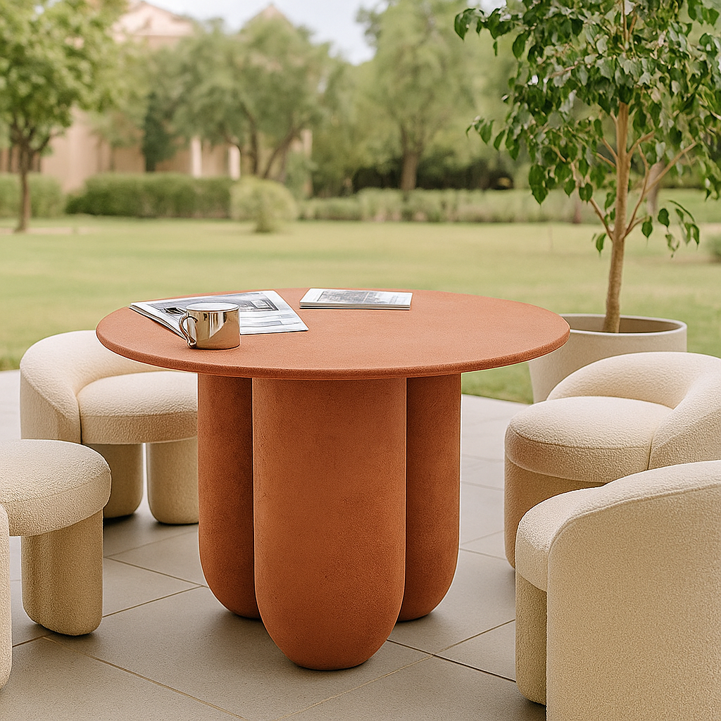 Outdoor/Indoor Clay Color Dining Table XK-0007-Clay -  Outdoor Tables - ebarza Furniture UAE | Shop Modern Furniture in Abu Dhabi & Dubai - مفروشات ايبازرا في الامارات | تسوق اثاث عصري وديكورات مميزة في دبي وابوظبي