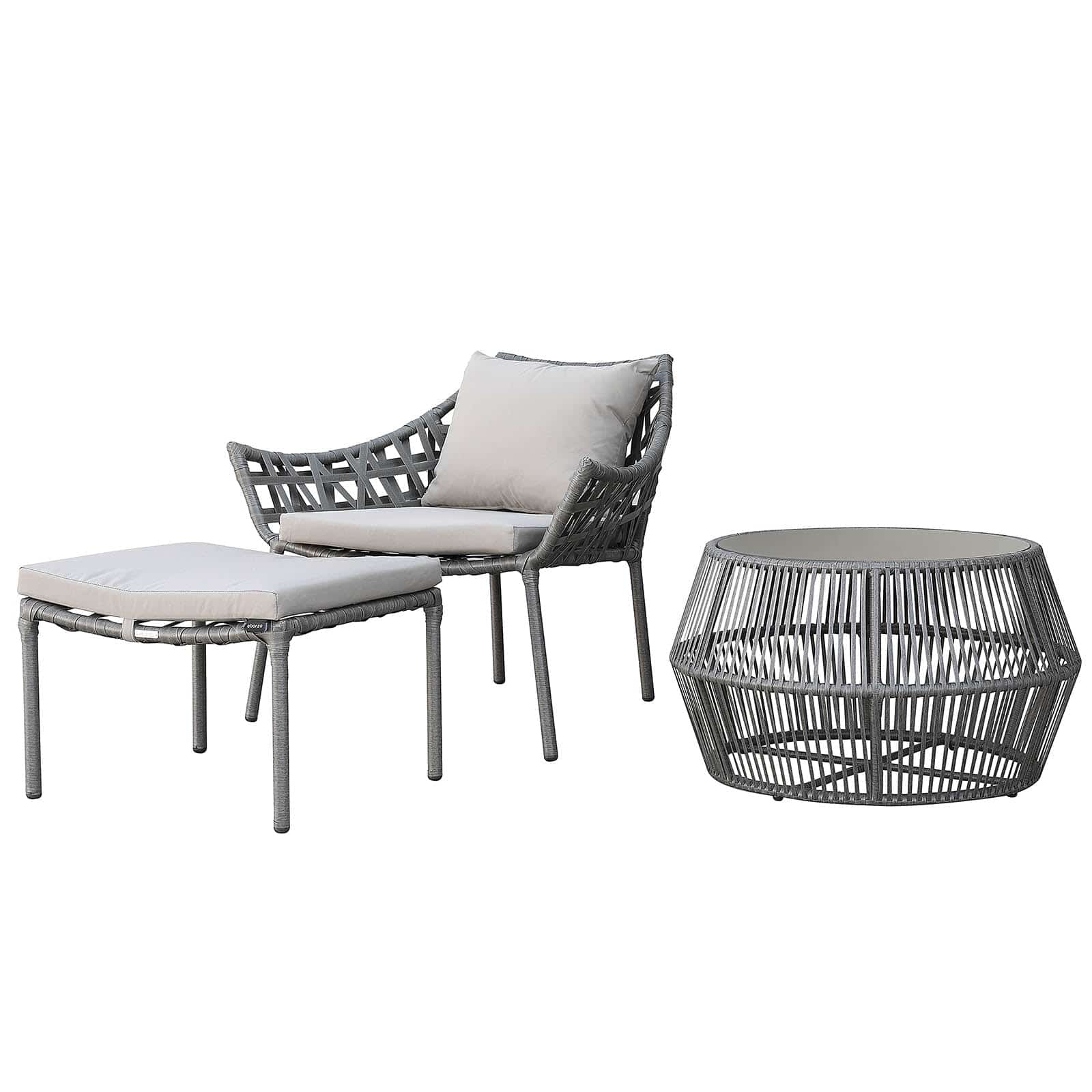 Outdoor  Lounge Chair & Ottoman 09820502 -  Sunloungers - ebarza Furniture UAE | Shop Modern Furniture in Abu Dhabi & Dubai - مفروشات ايبازرا في الامارات | تسوق اثاث عصري وديكورات مميزة في دبي وابوظبي