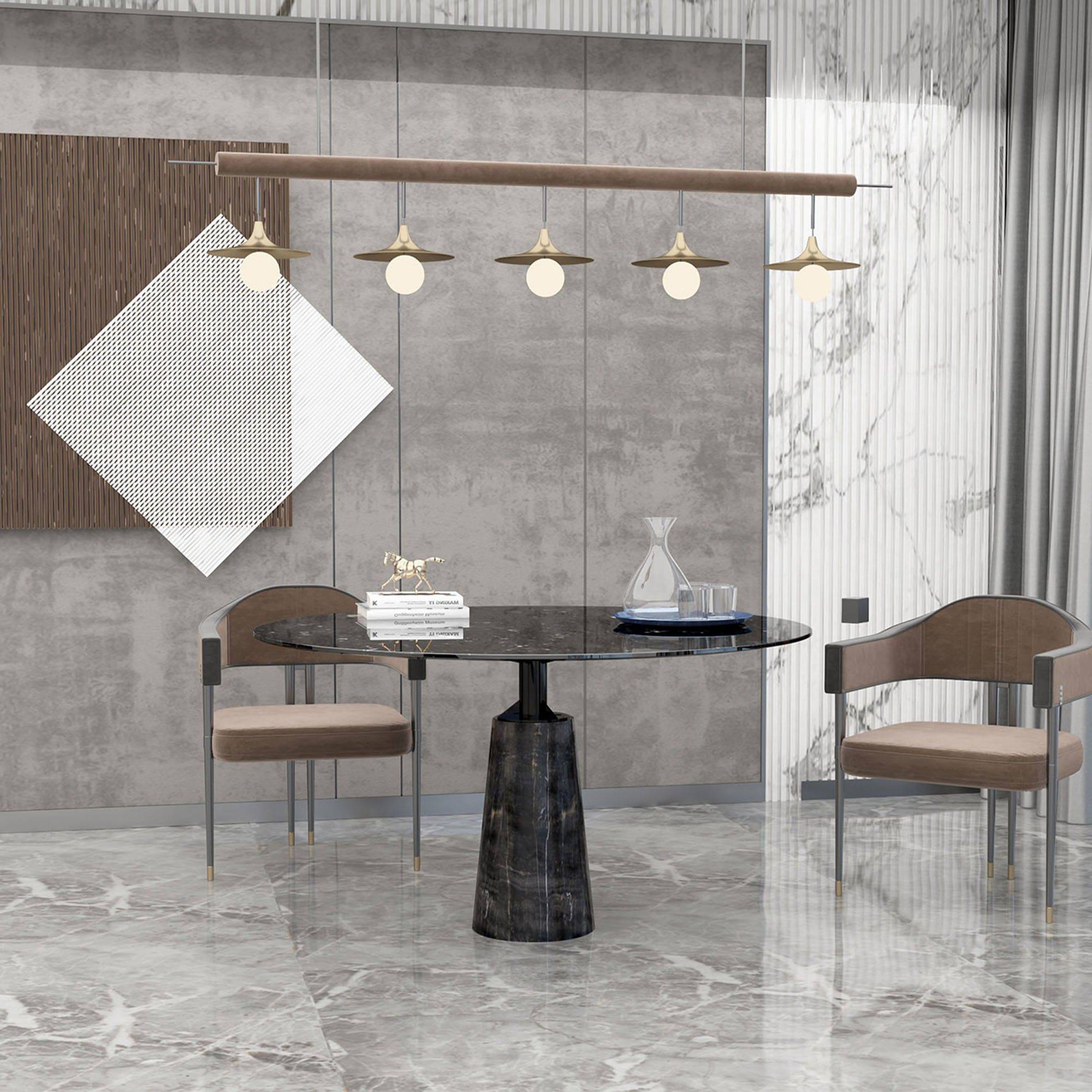 Pre-order 65 Days Delivery Palma Natural Marble Dining Table - 308DT -  Dining Tables - ebarza Furniture UAE | Shop Modern Furniture in Abu Dhabi & Dubai - مفروشات ايبازرا في الامارات | تسوق اثاث عصري وديكورات مميزة في دبي وابوظبي