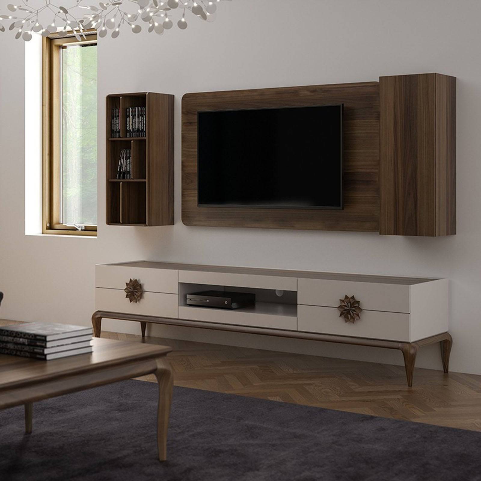 Palmira Tv Unit  Plam007-Tv -  TV Units | طاولة تلفزيون من بالميرا - ebarza Furniture UAE | Shop Modern Furniture in Abu Dhabi & Dubai - مفروشات ايبازرا في الامارات | تسوق اثاث عصري وديكورات مميزة في دبي وابوظبي