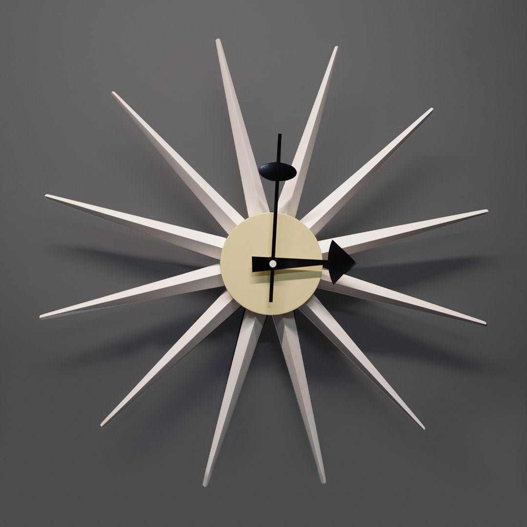 Sun Wall Clock Cw08-White -  Clocks | ساعة حائط صن - ebarza Furniture UAE | Shop Modern Furniture in Abu Dhabi & Dubai - مفروشات ايبازرا في الامارات | تسوق اثاث عصري وديكورات مميزة في دبي وابوظبي