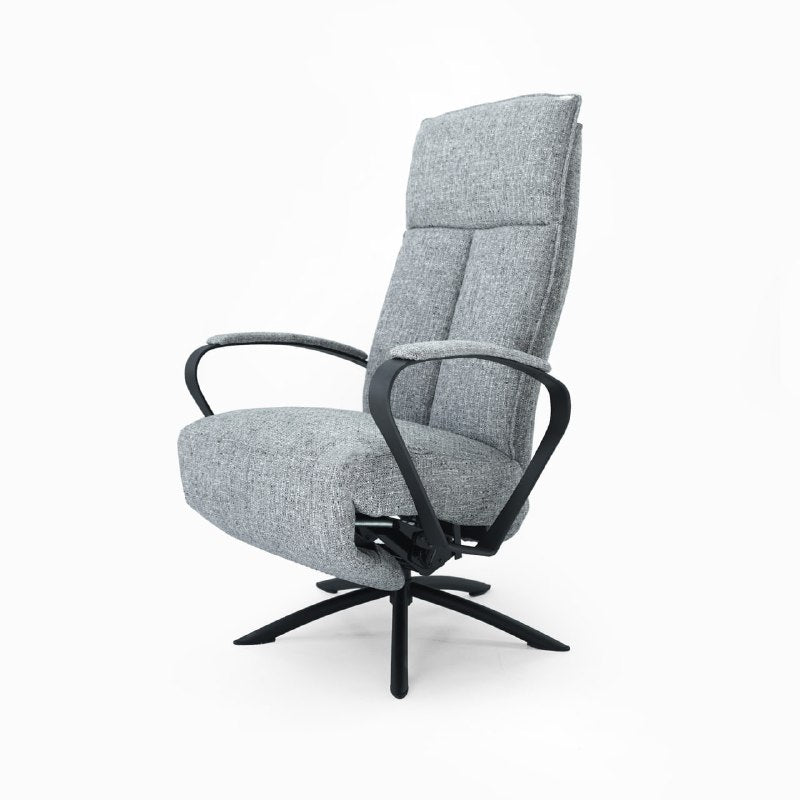 Gray Relax Swivel and Recliner Lounge Chair With Black Legs  SL-HJ5828MFM -  Lounge Chairs | كرسي استرخاء دوار باللون الرمادي مع أرجل سوداء - ebarza Furniture UAE | Shop Modern Furniture in Abu Dhabi & Dubai - مفروشات ايبازرا في الامارات | تسوق اثاث عصري وديكورات مميزة في دبي وابوظبي